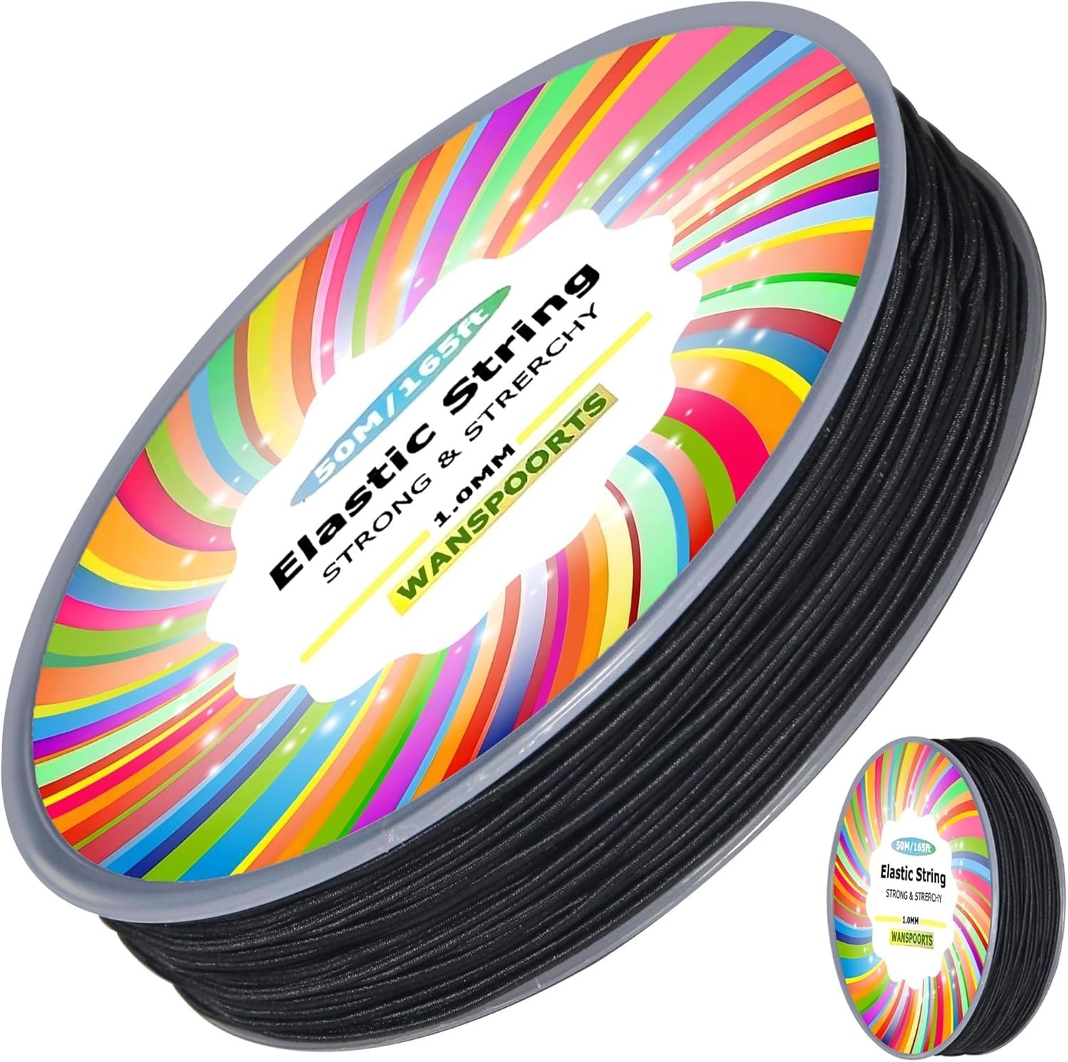Sturdy 165ft Rainbow Elastic Cord - Perfect String for Jewelry Making & Crafts