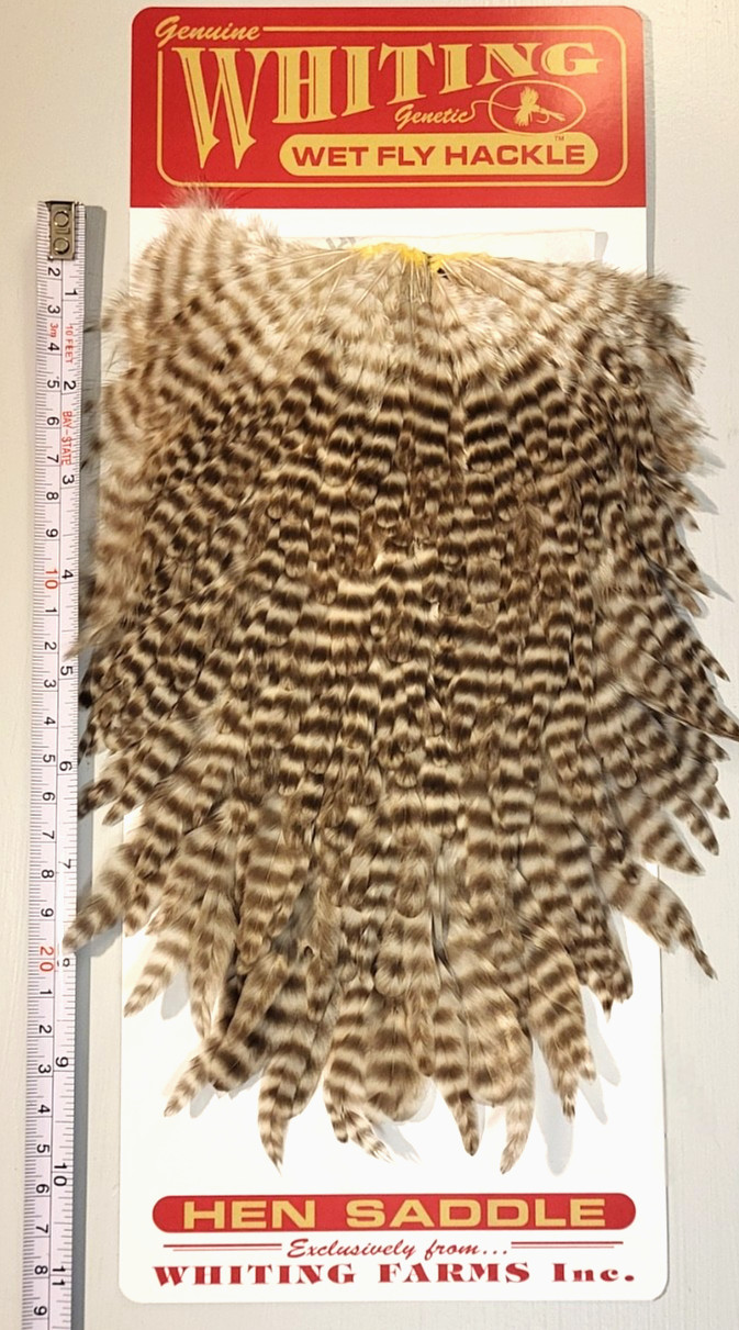 Whiting Hen Saddle, Dun Grizzly, Wet Fly Hackle