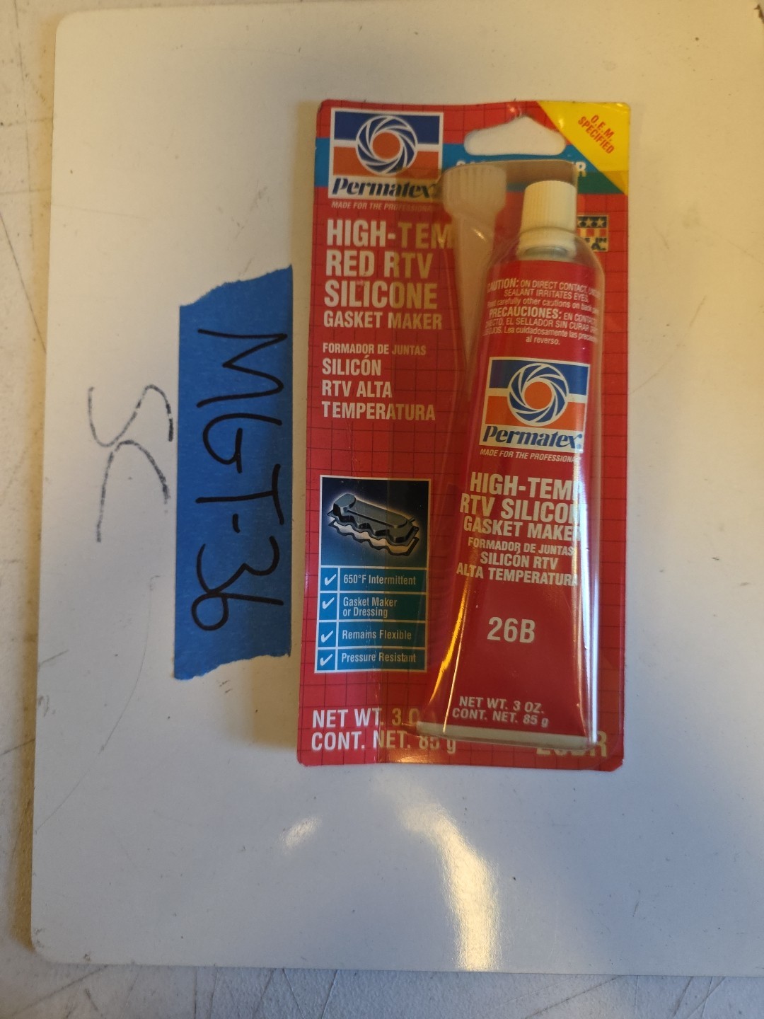 Permatex Hi-Temp Red Form-A-Gasket Silicone Sealant 3 oz Tube
