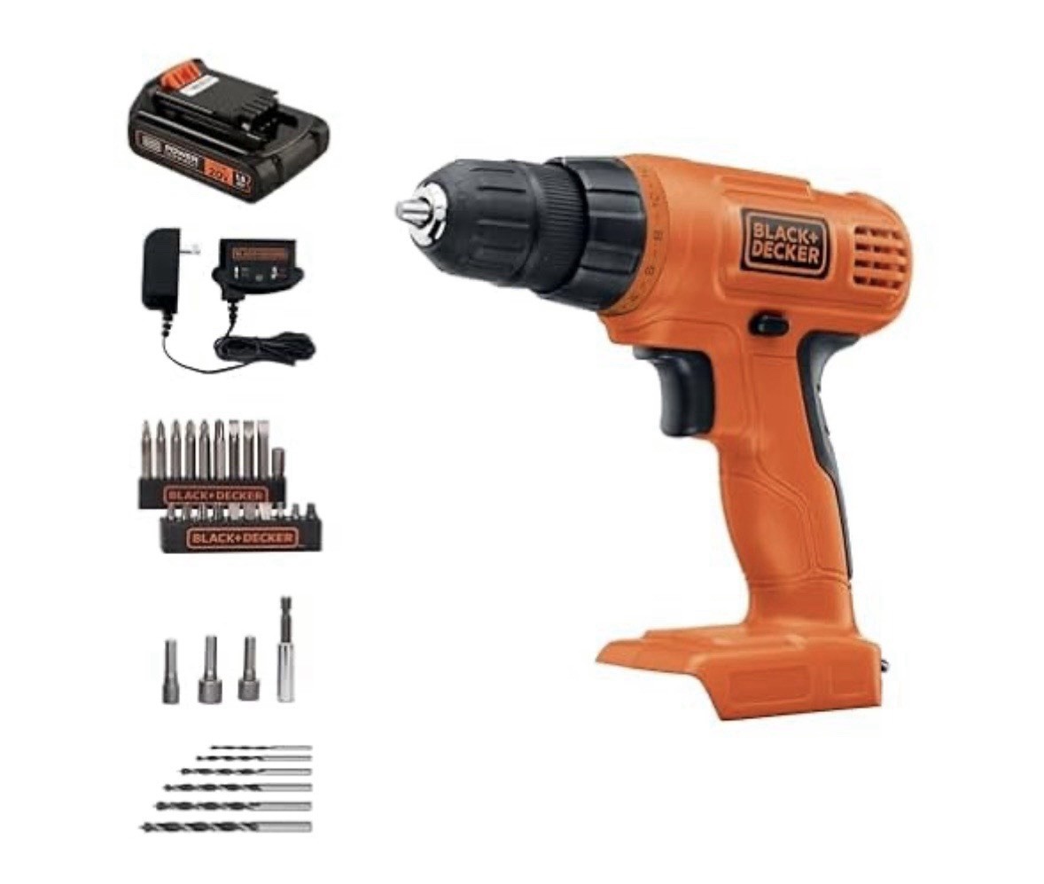 BLACK+DECKER 20V Max Cordless Drill Driver with 30 pcs Accessories LD120VA