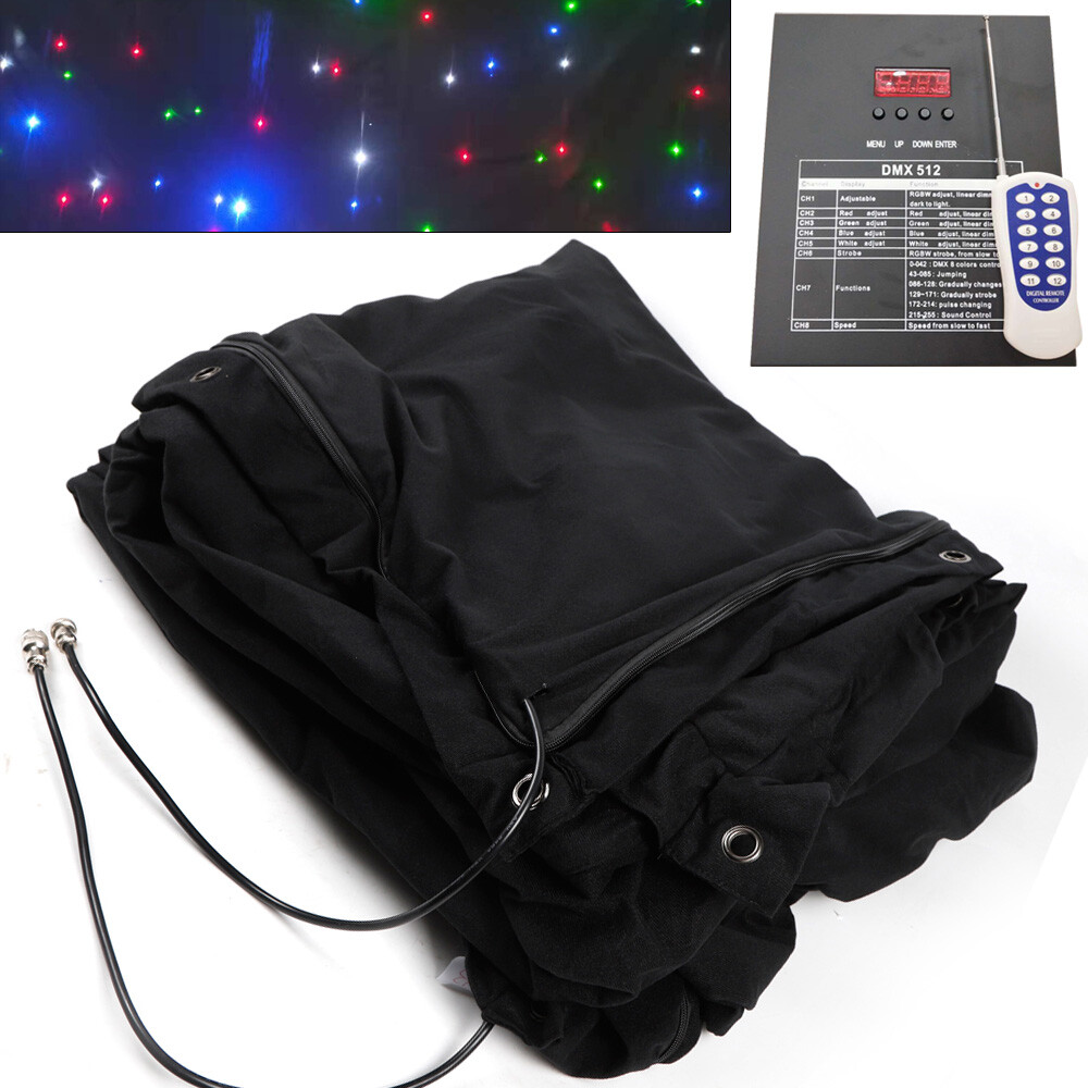 LED DMX Stage Drape Starlight Backdrop Wedding Party Stage Curtain 10Ft*6.5Ft
