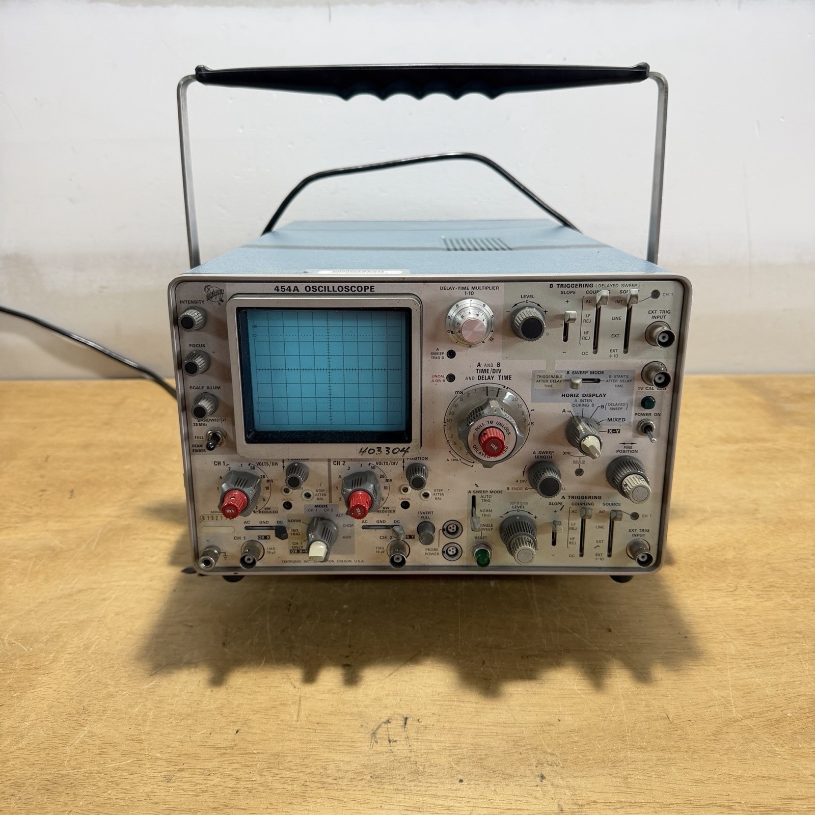 Tektronix 454A 2 Channel Oscilloscope Tested Working Free Shipping