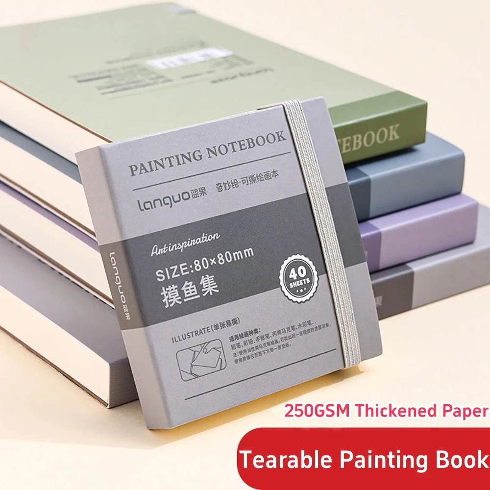40 Sheets Portable Drawing Sketchbook Thick White Cardboard Mini Graphite Art Bo