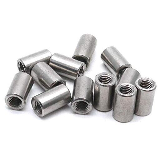 M5 Round Connector Nuts Stainless Steel Coupling Nut M5 x 15mm L x 8mm Dia