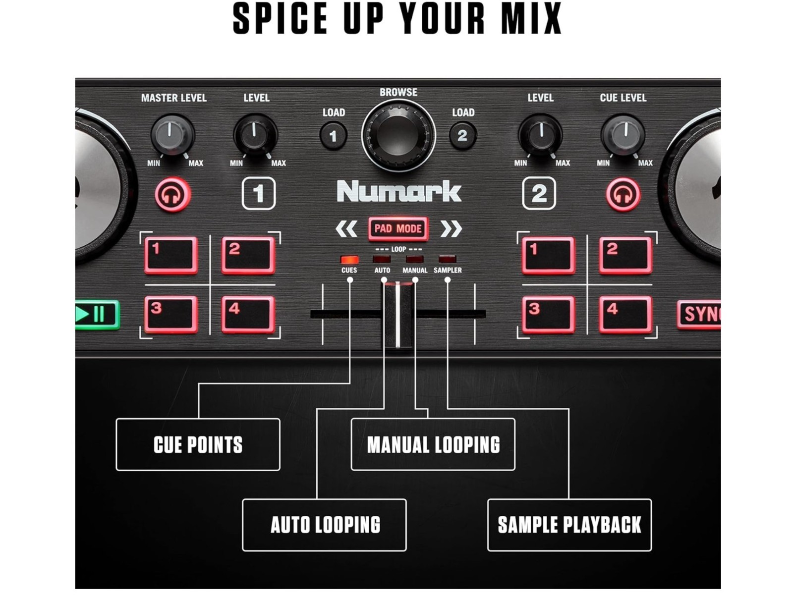 Numark DJ2GO2 Touch Pocket Double Deck DJ Controller - Black