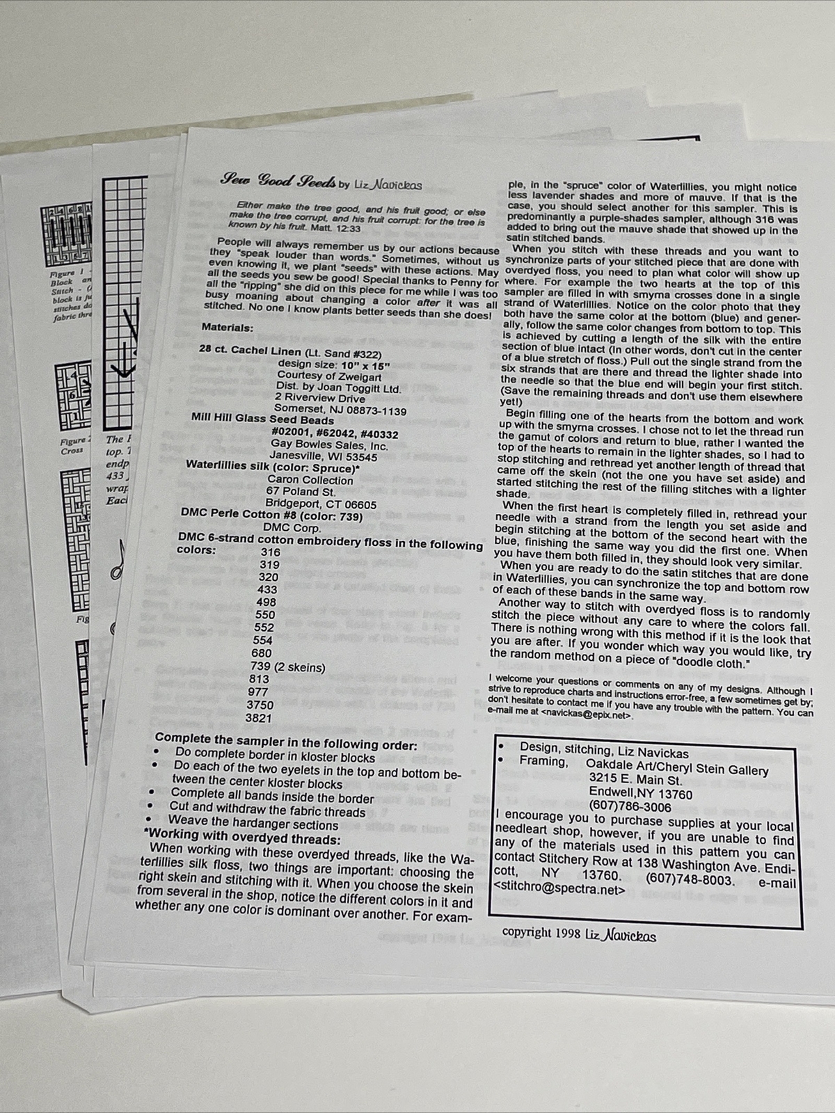 Sew Good Seeds by Liz Navickas Designs Needlework Pattern