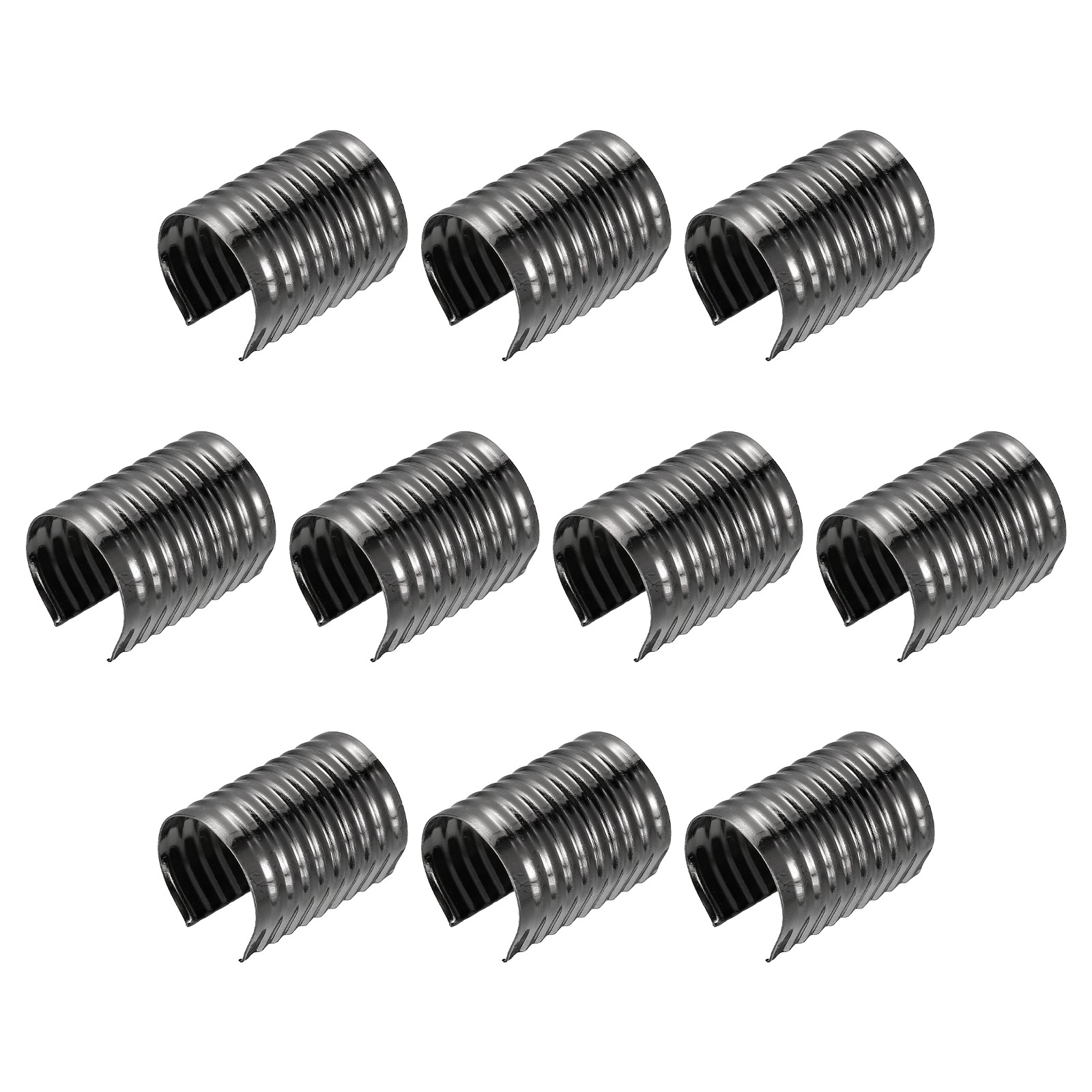 160Pcs Leather Rope Clips, 12x16mm Foldable Cord End Crimp Metallic Black