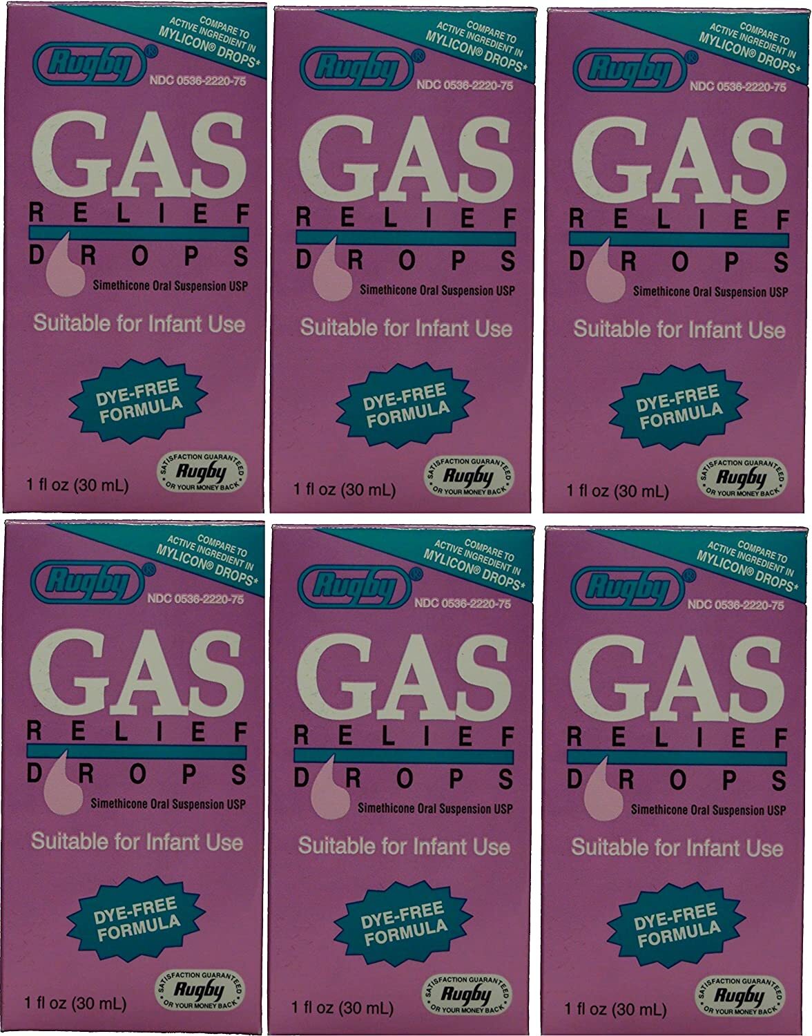 Rugby 00536130375 Infants Gas Relief Simethicone Drops 1 oz. (Pack of 6)