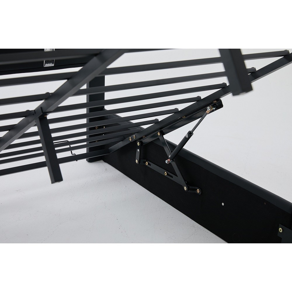 Lift Up Storage Bed Frame with Adjustable LEDUSB-CCharging PortsHydraulicSupport
