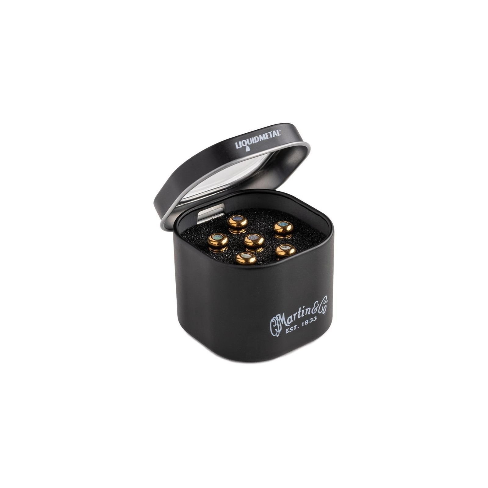 LUXE BY MARTIN® Acoustic Guitar Bridge Pins – Gold with Pearl Inlay |