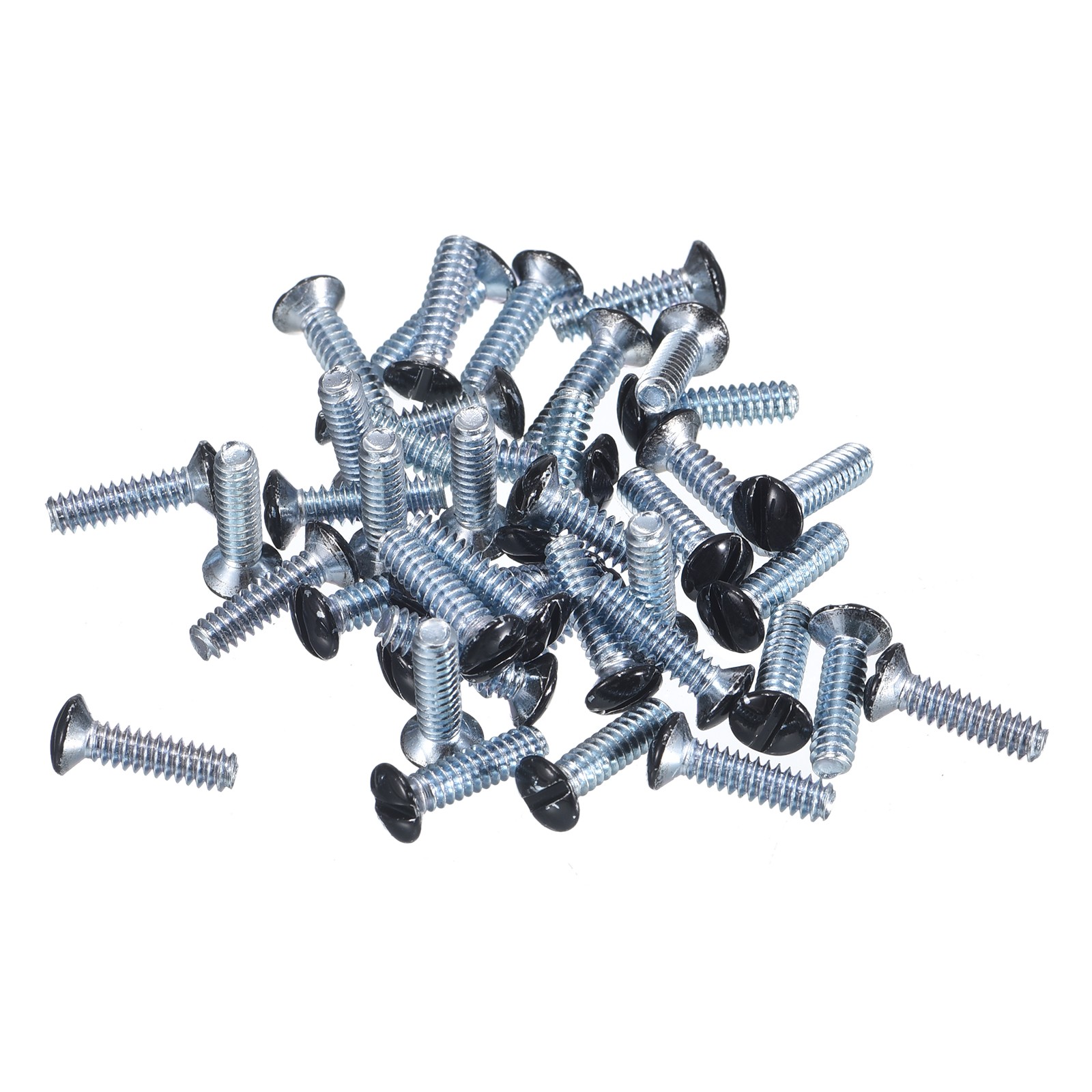 100Pcs Wall Plate Screws 9/16" Long 6-32 Thread Outlet Screws Black Oval Head