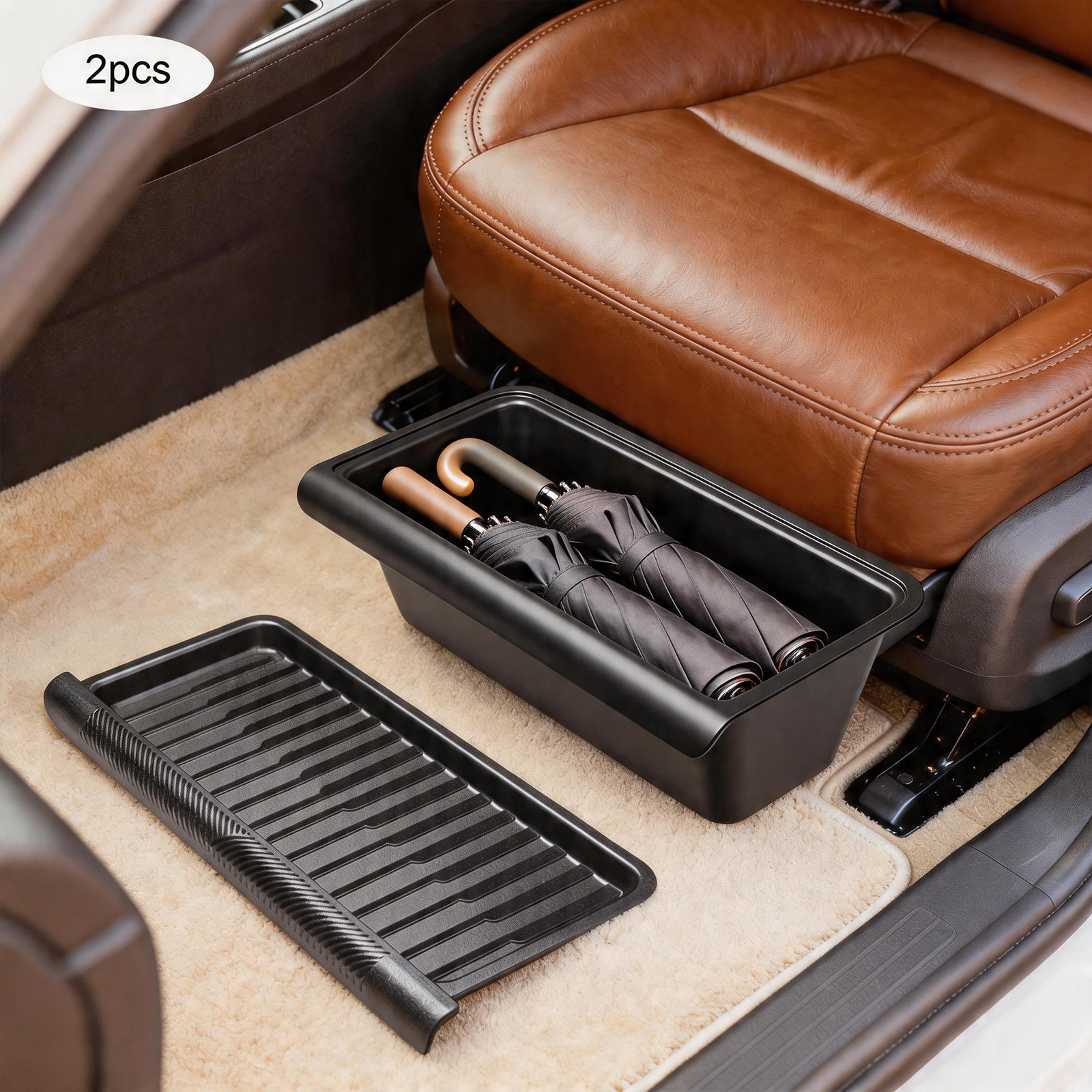 Under Seat Organizer Car Seat Storage, Organizer Box For 2019–2025 Tesla Model Y