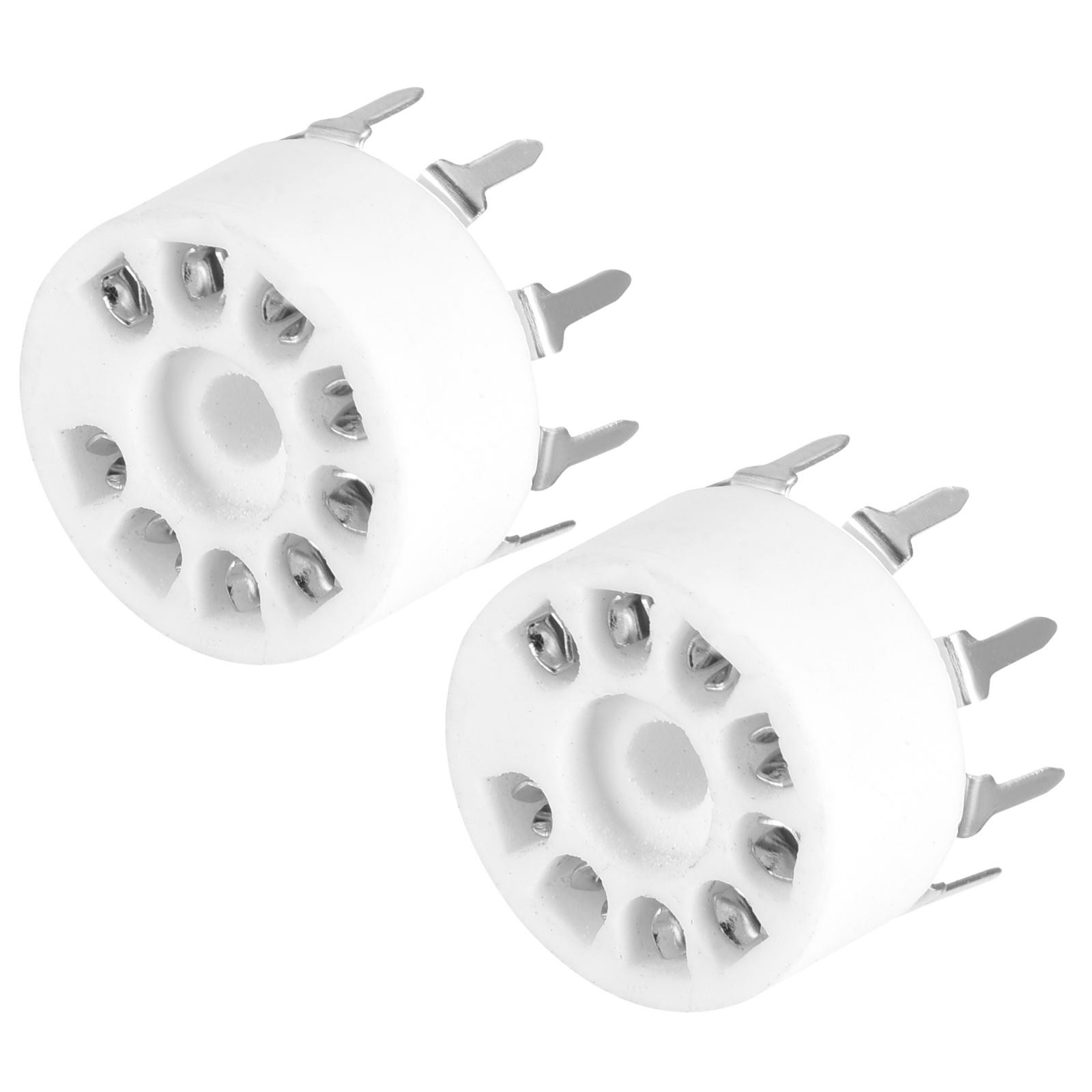 2pcs 9pin Tube Socket Plastic Vacuum Tube Protect Tube Socket White for 12AX7