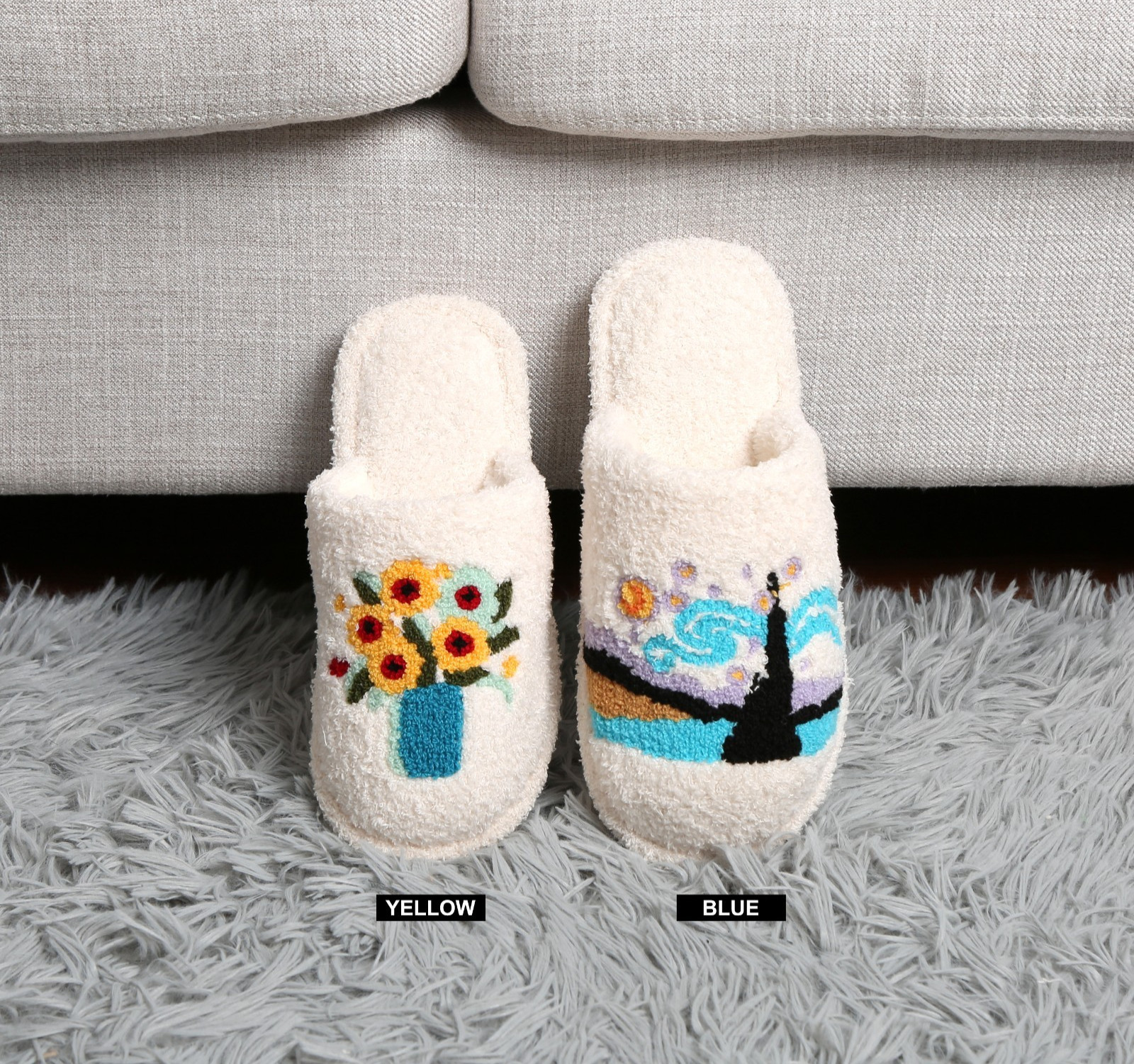 ComfyLuxe Painting-Inspired Pattern Slippers