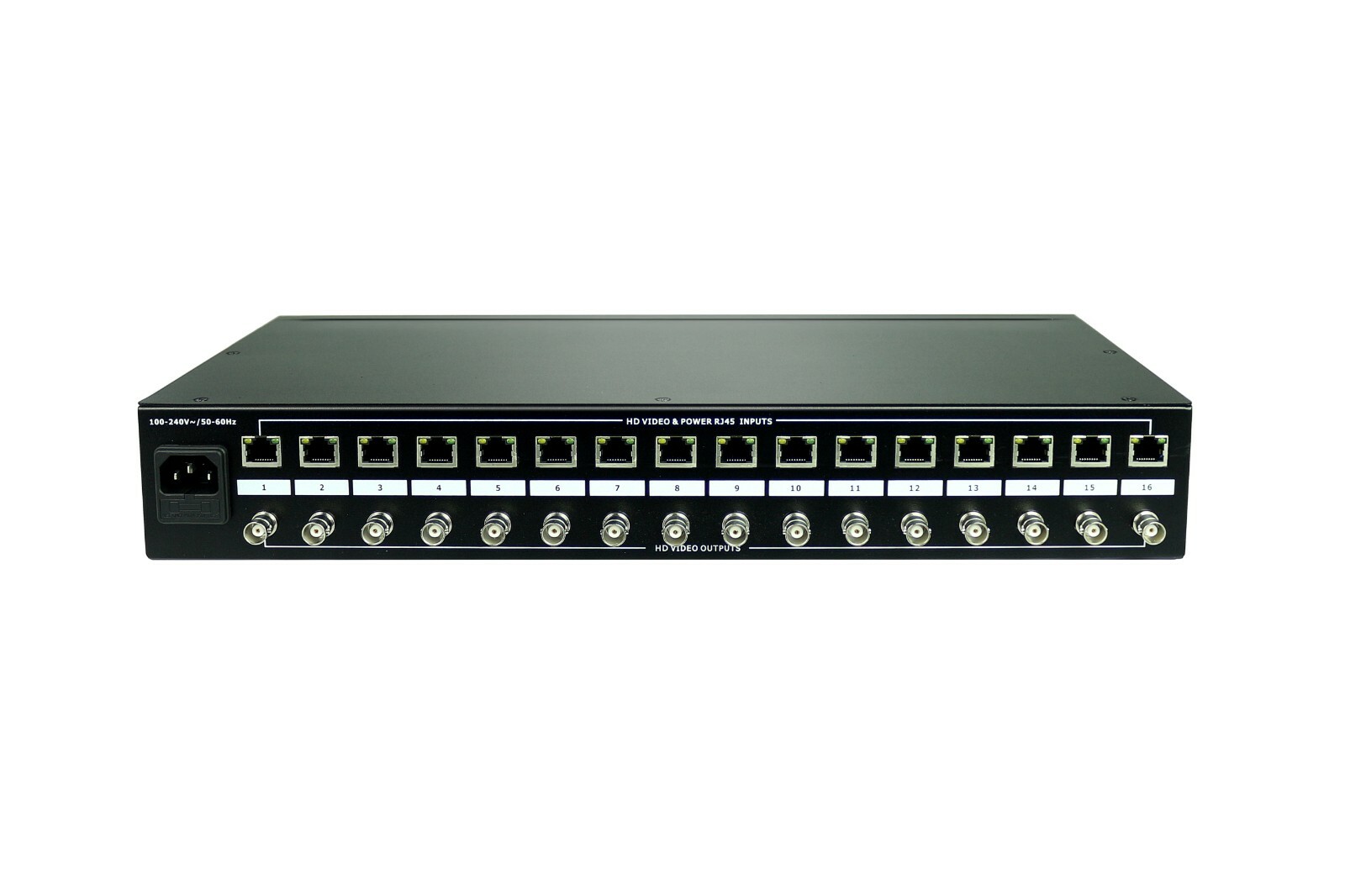 16 Channel Passive Balun, Power Video Receiver Hub for CCTV Camera DVR Monitors