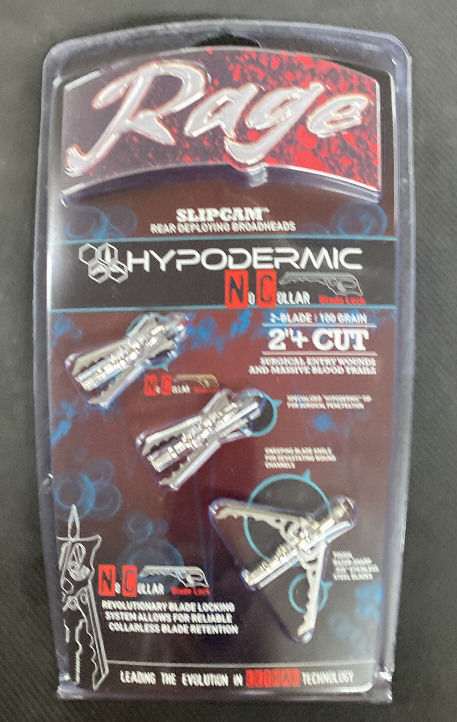 Rage Slipcam Hypodermic 2- Blade 100 Grain 2" + Cut