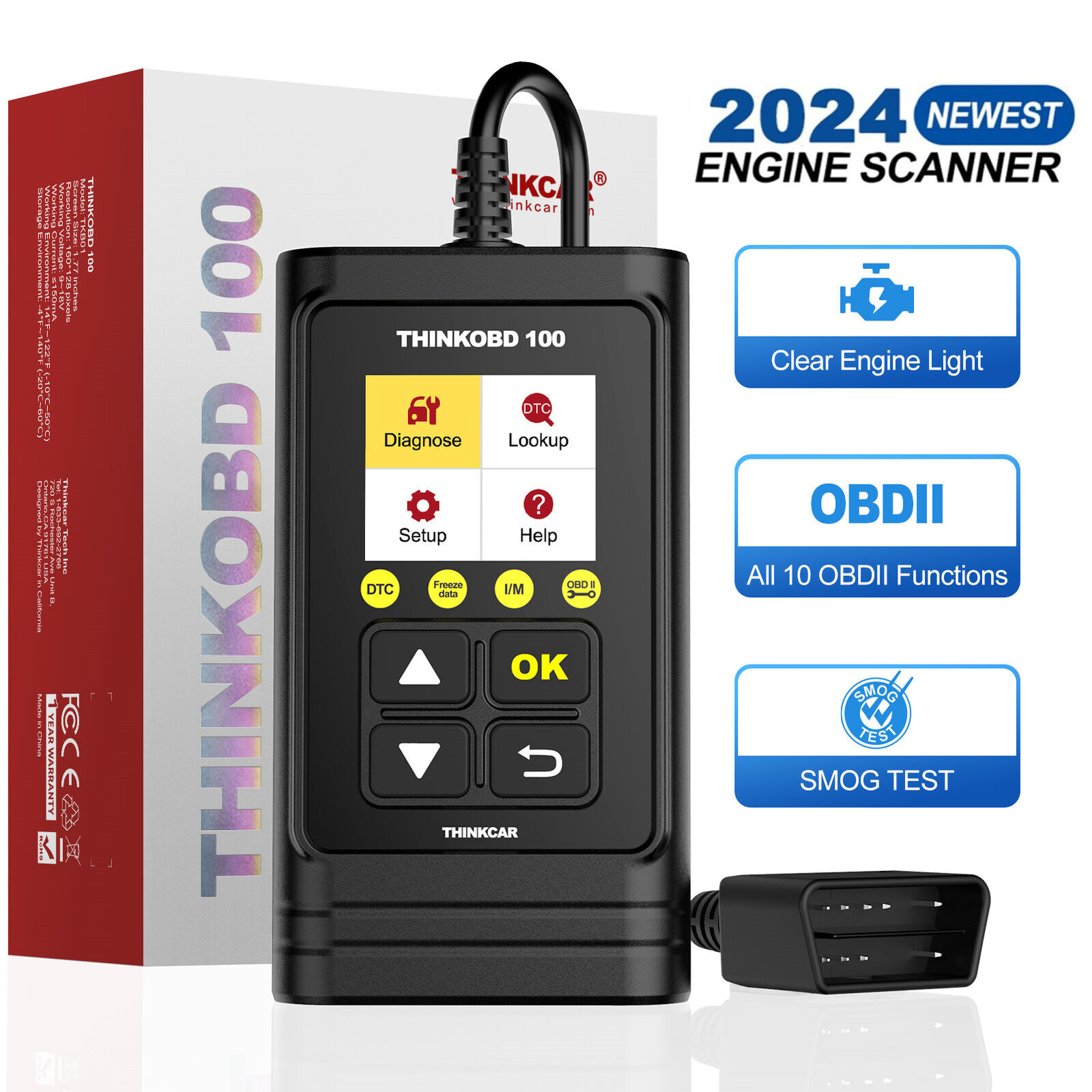 ThinkOBD 100 Auto Diagnostic Vehicle Fault Engine Code Reader OBD2 Scanner Tool