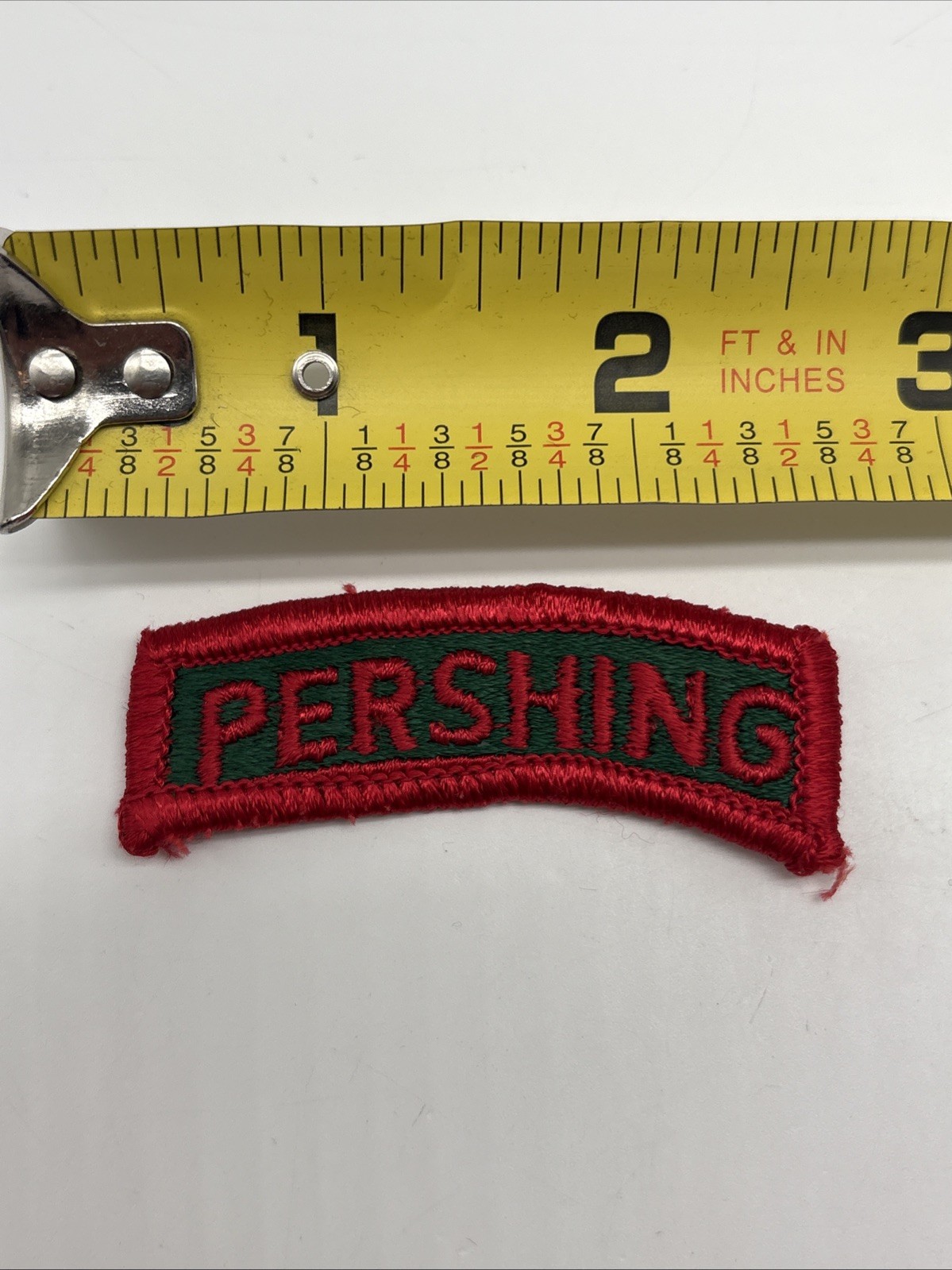 U.S. Military Army PERSHING Artillery Tab Tape Patch Rocker Ark Insignia 2.5”