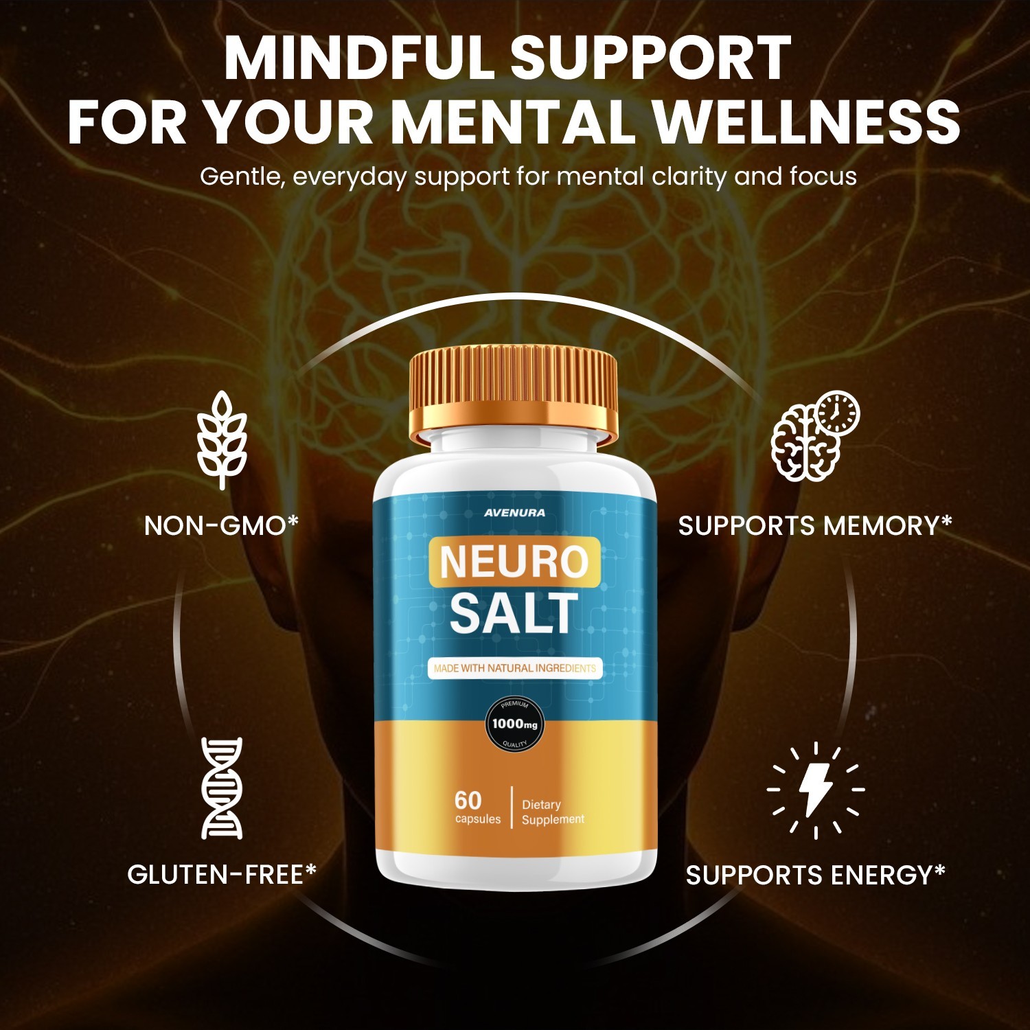 (3 Pack) Neuro Salt Capsules - Advanced Formula Supplement Brain Health Support