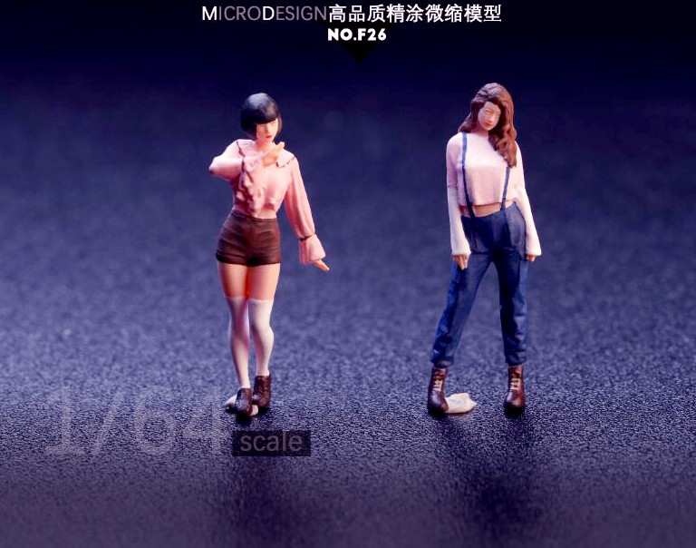 3D PRINT 1/64 2PCS SEXY GIRL throwback Fashion avant-garde Neat  fit 1:64 car