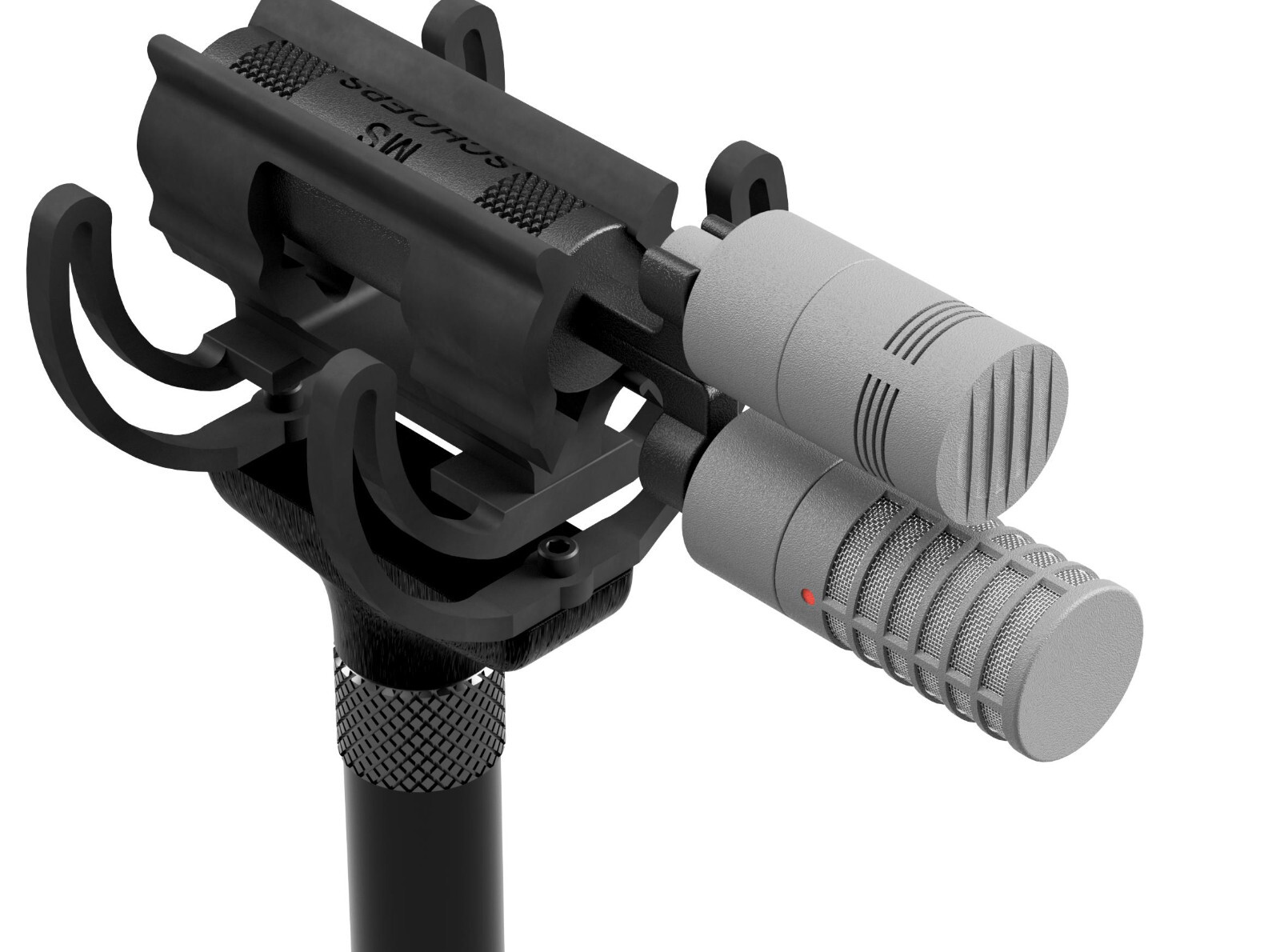 Mid-Side Mount for Schoeps capsules with Schoeps active connectors