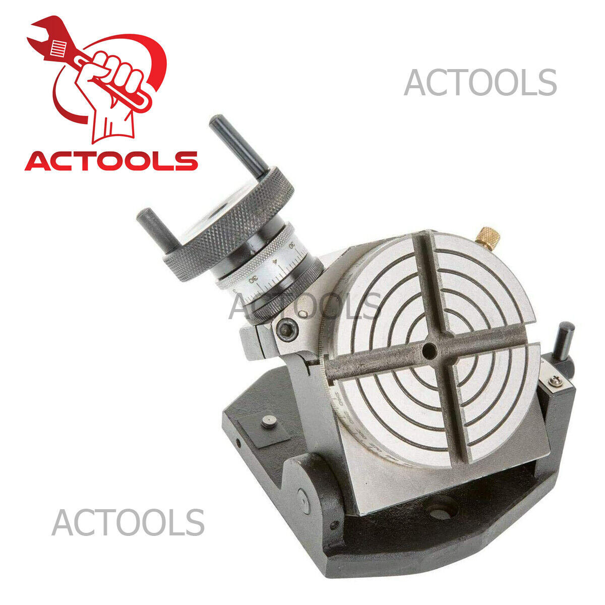 Tilting Rotary Table 4'' with 65mm 3 jaw Self Centering Chuck And Backplate Tool
