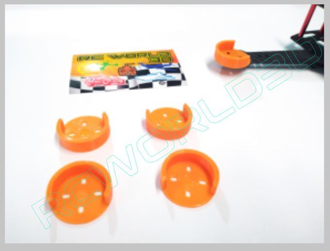 QUADCOPTER BRUSHLESS MOTOR MOUNT/BASE PROTECTOR HI-VIS ORANGE 3D PRINTED PLA