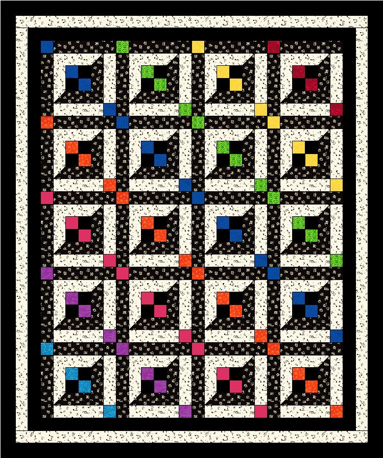 Lattice Windows Quilt Pattern Baby Crib Twin Queen Easy Scrappy NEW  #425