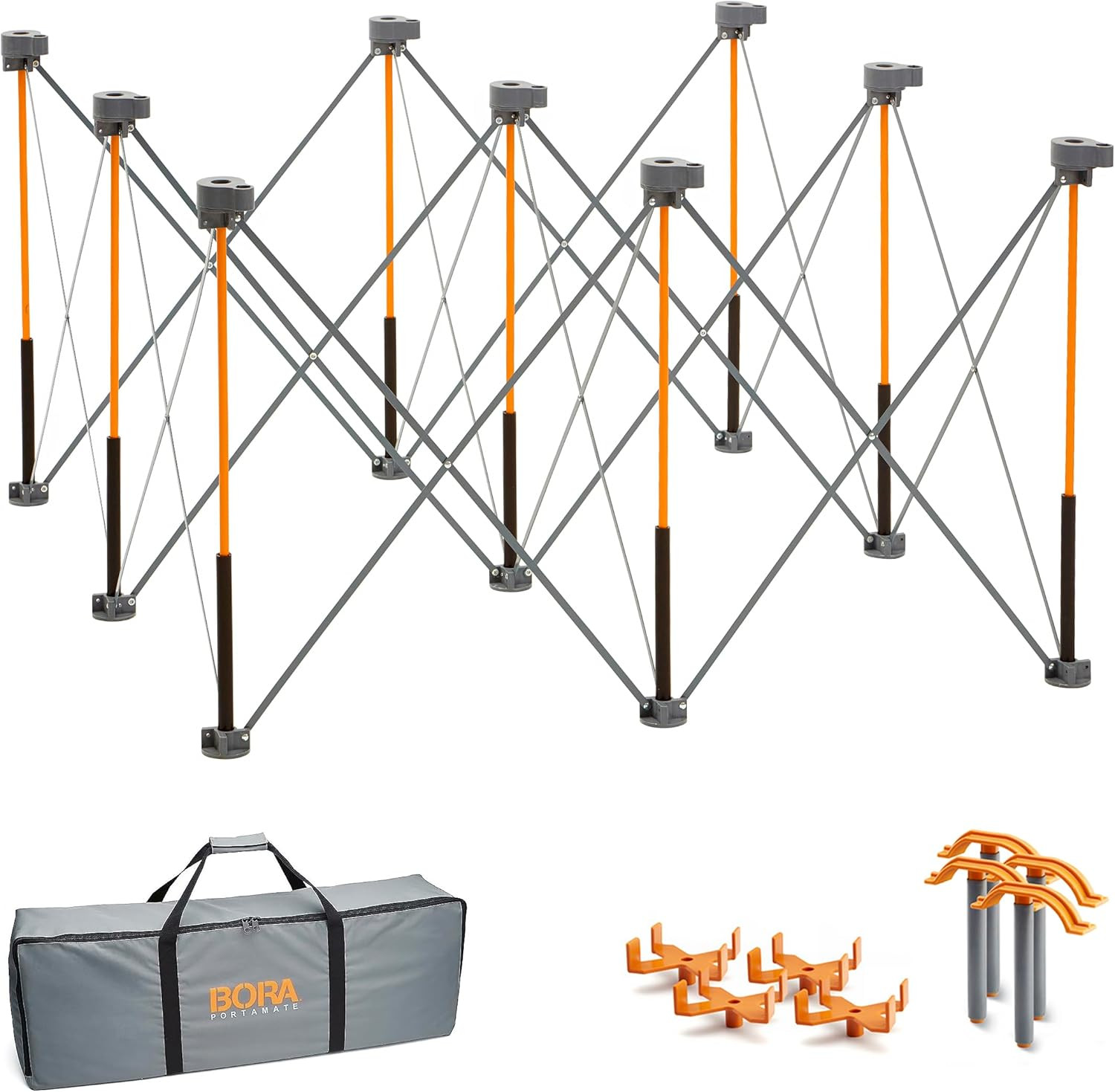 Bora Centipede 30In Folding Work Table Set - No Assembly 9-Strut Collapsible Tab