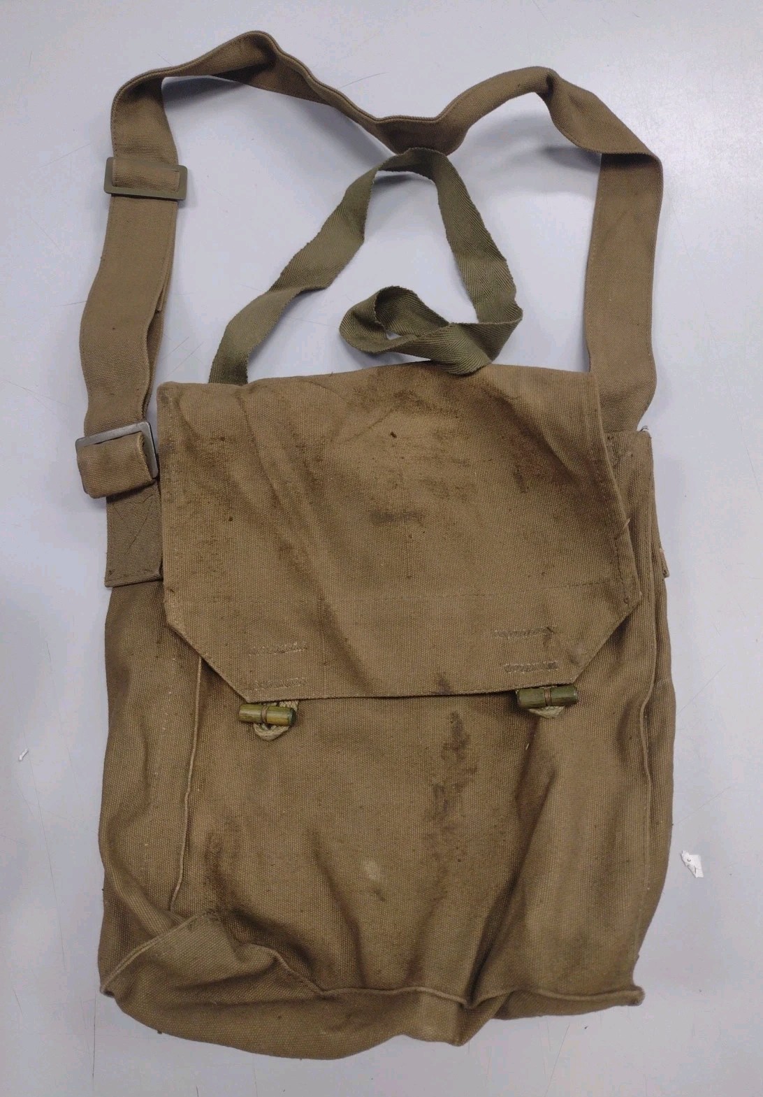 Vintage Czech Military Bread Bag Satchel Shoulder Bag Army Purse Markings Vary