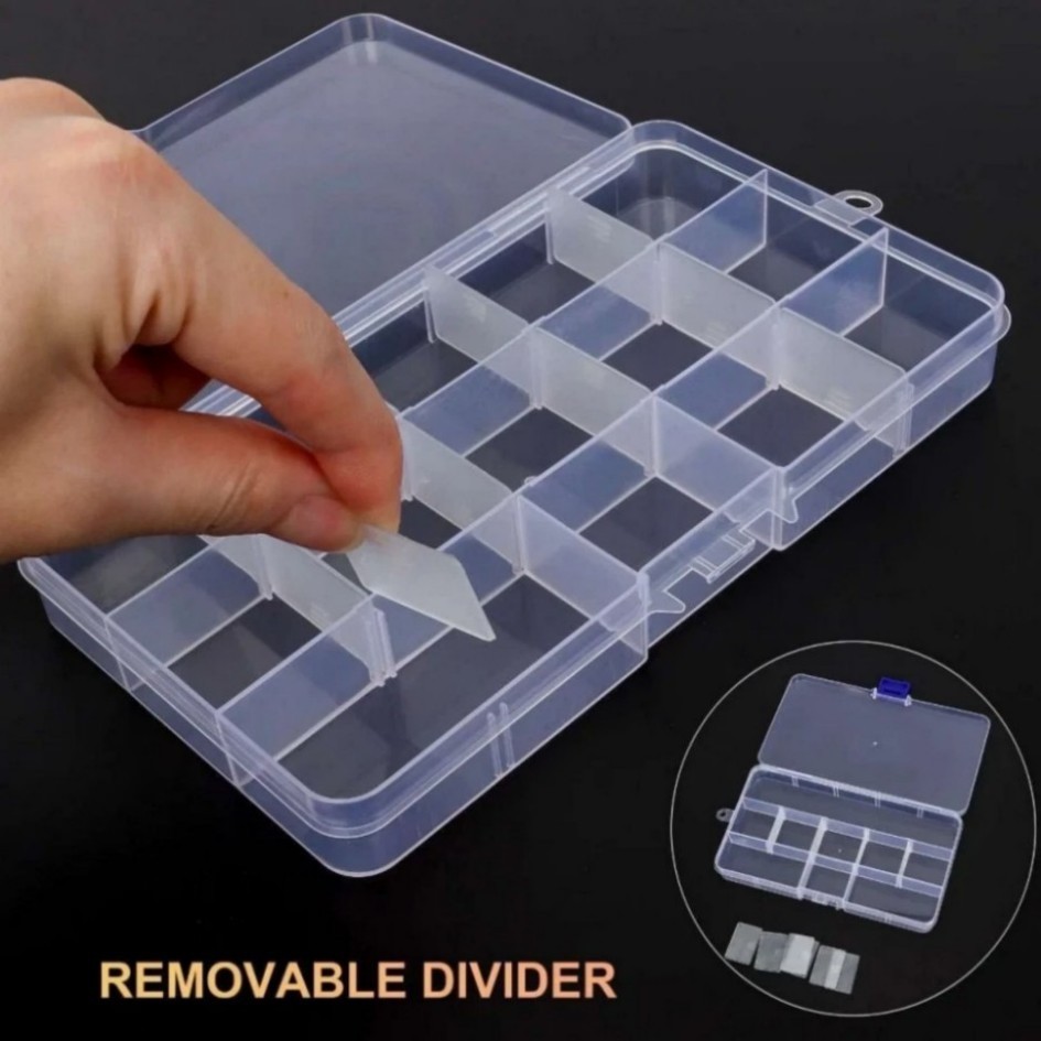 6 Clear Jewelry Box Plastic Bead Storage Craft Container Earrings Organizer-#/#