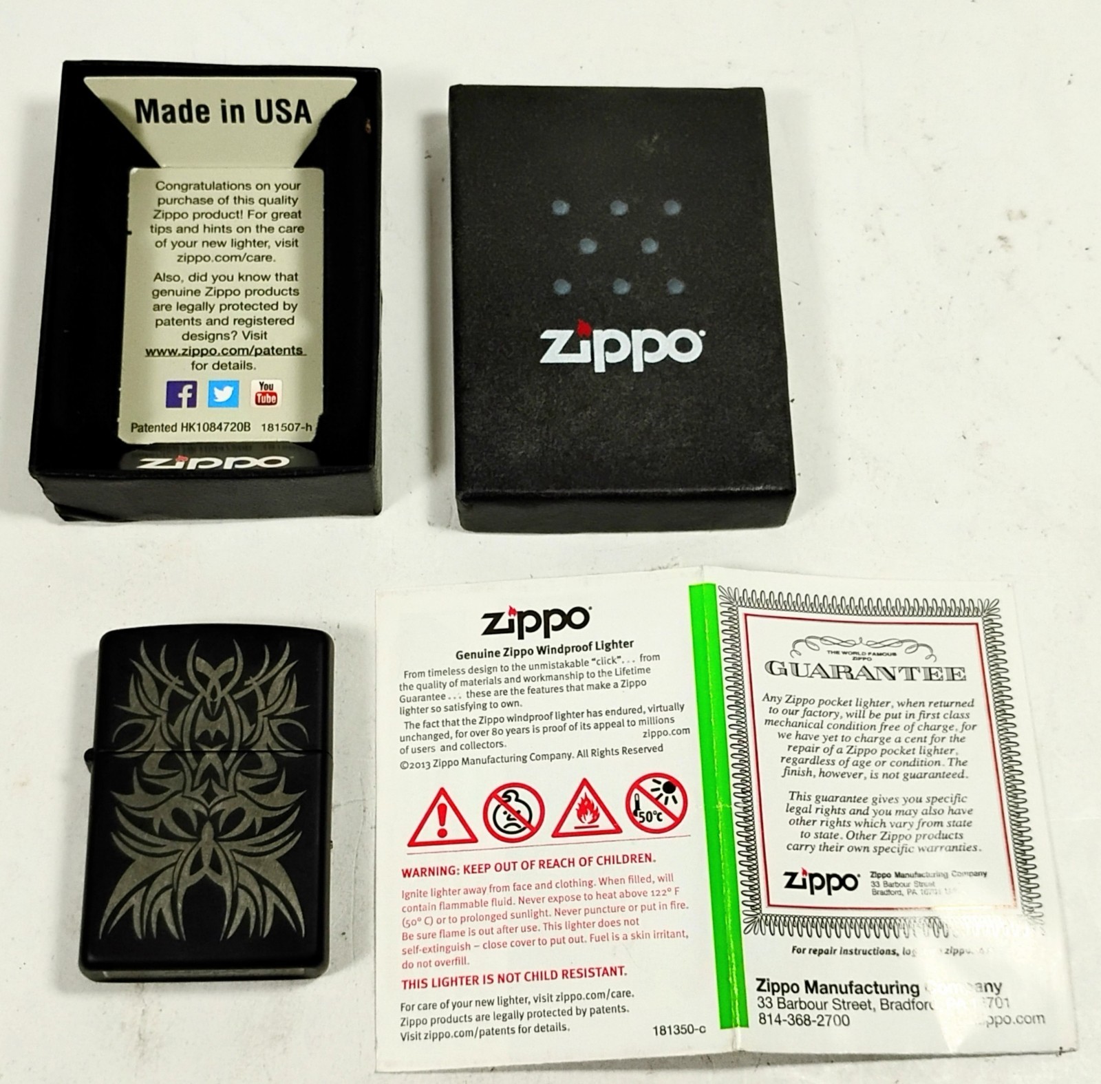 Zippo Tattoo Mark Black Matte 28686