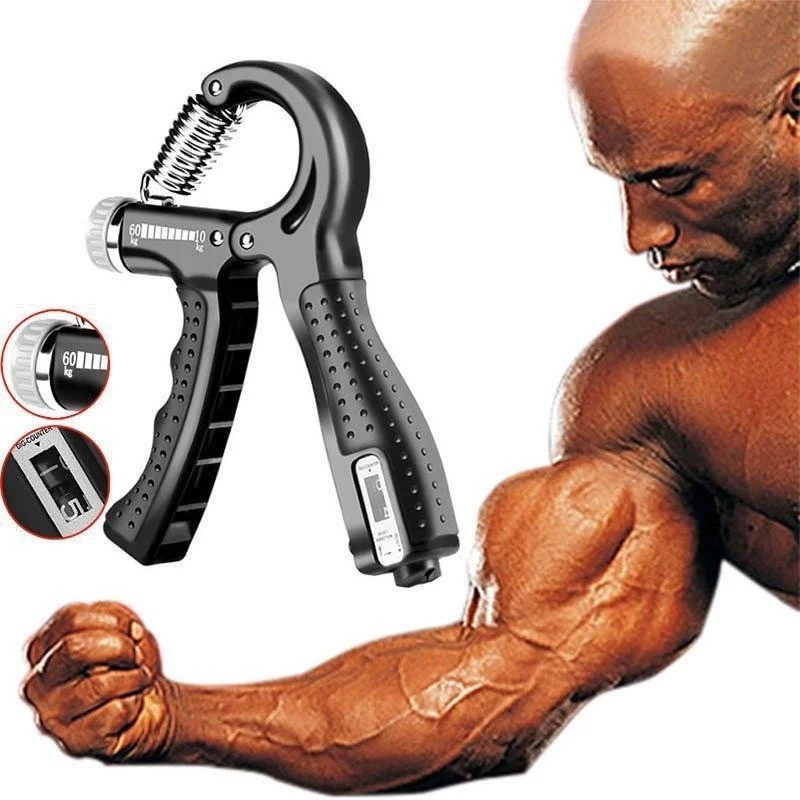 Hand Grip Strength Power Trainer Gripper Strengthener Adjustable Gym Exerciser