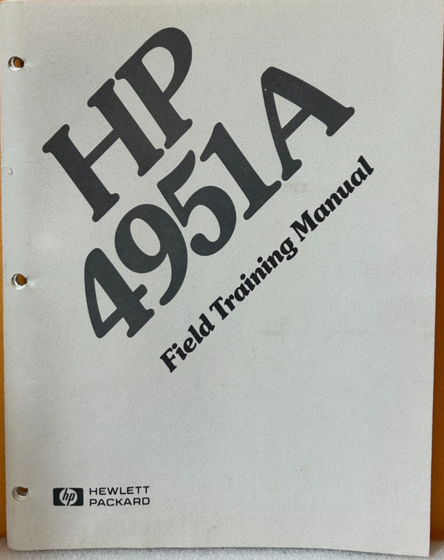 HP 5952-5023D HP 4951A Field Training Manual.
