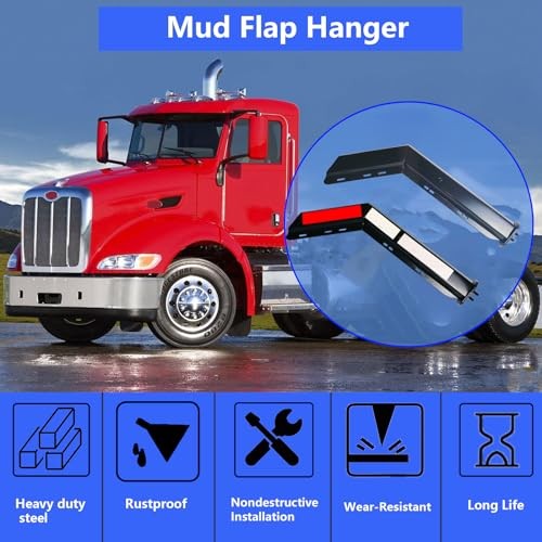 2 Pack Angled Mudflap Hangers Brackets Mud Flap Holder 1-1/8" bolt spacing