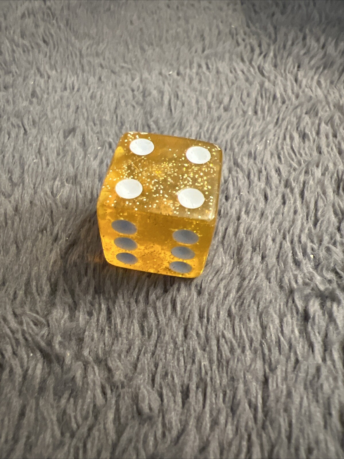 Yahtzee Deluxe Die Dice Golden Yellow 1997 Replacement Game Piece 1 Die Only