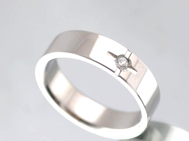 Alliance Ring Man Woman Teenager Steel Silver Luxury New 1 Zircon Cz 769