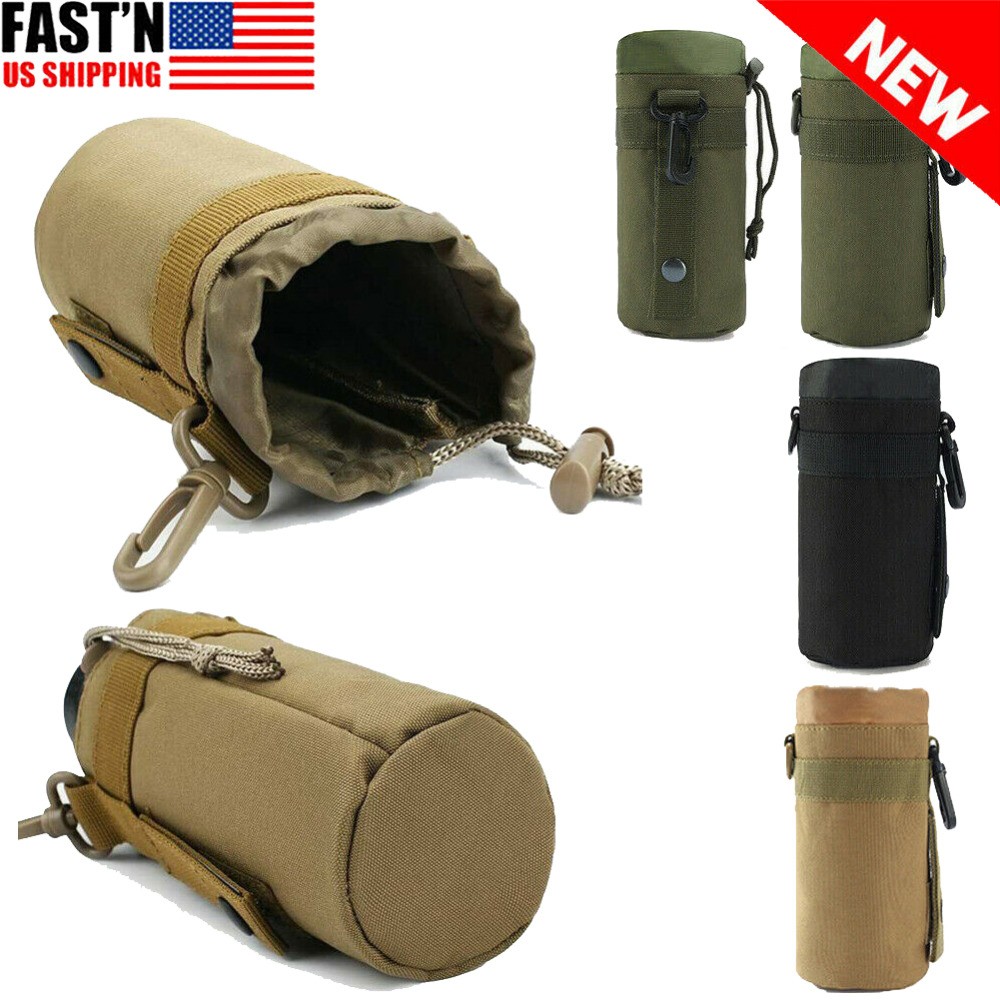 Tactical Water Bottle Carrier Molle Cup Holder Military Tool Pouch Drink Pouch