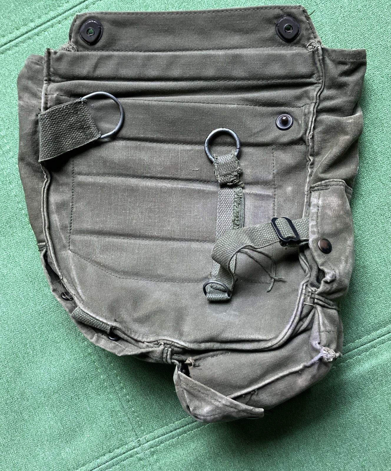 Vintage US Army Green Gas Mask Bag Cotton