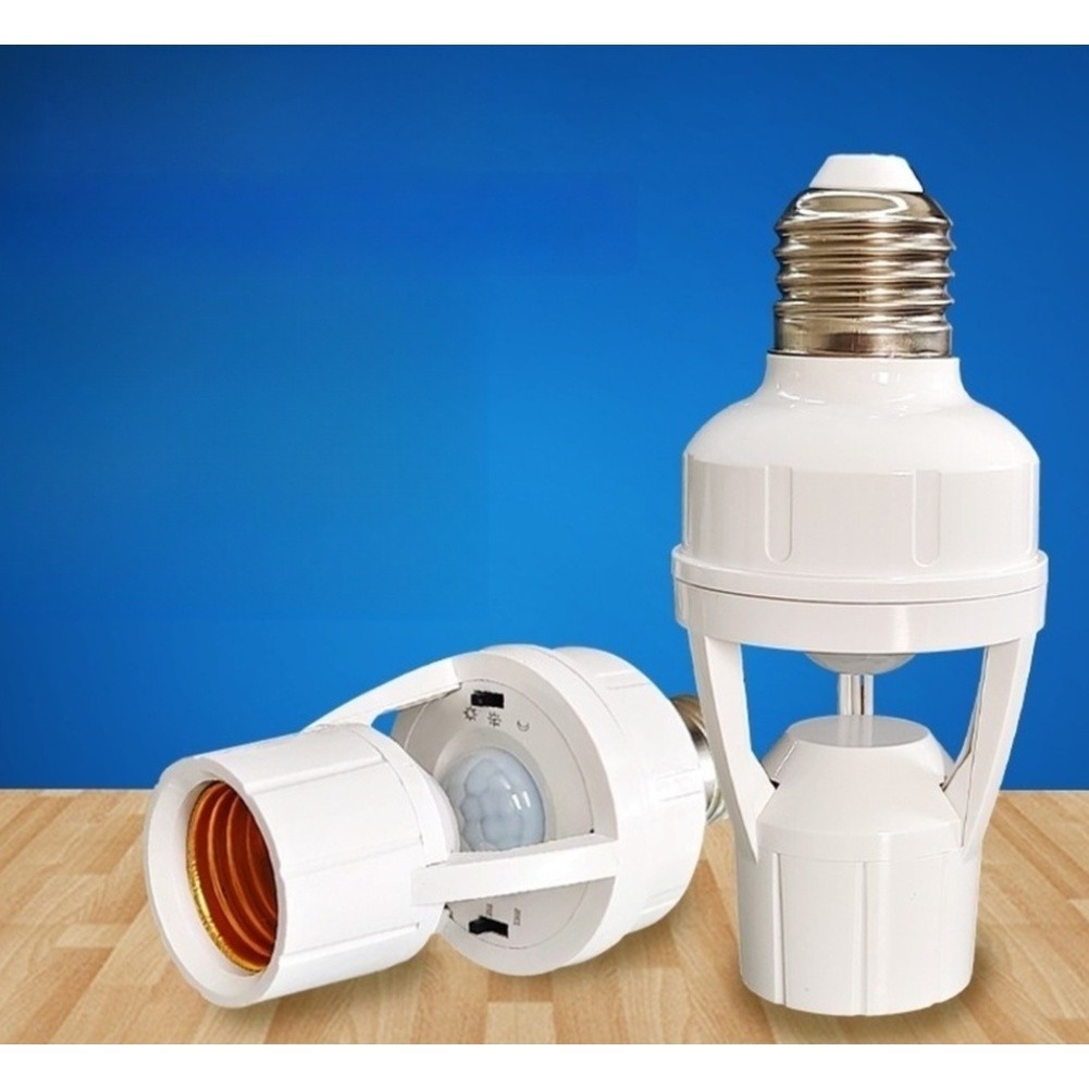 E27 IR Sensor Lamp Socket with Adjustable Delay No Wiring for Existing Fixtures