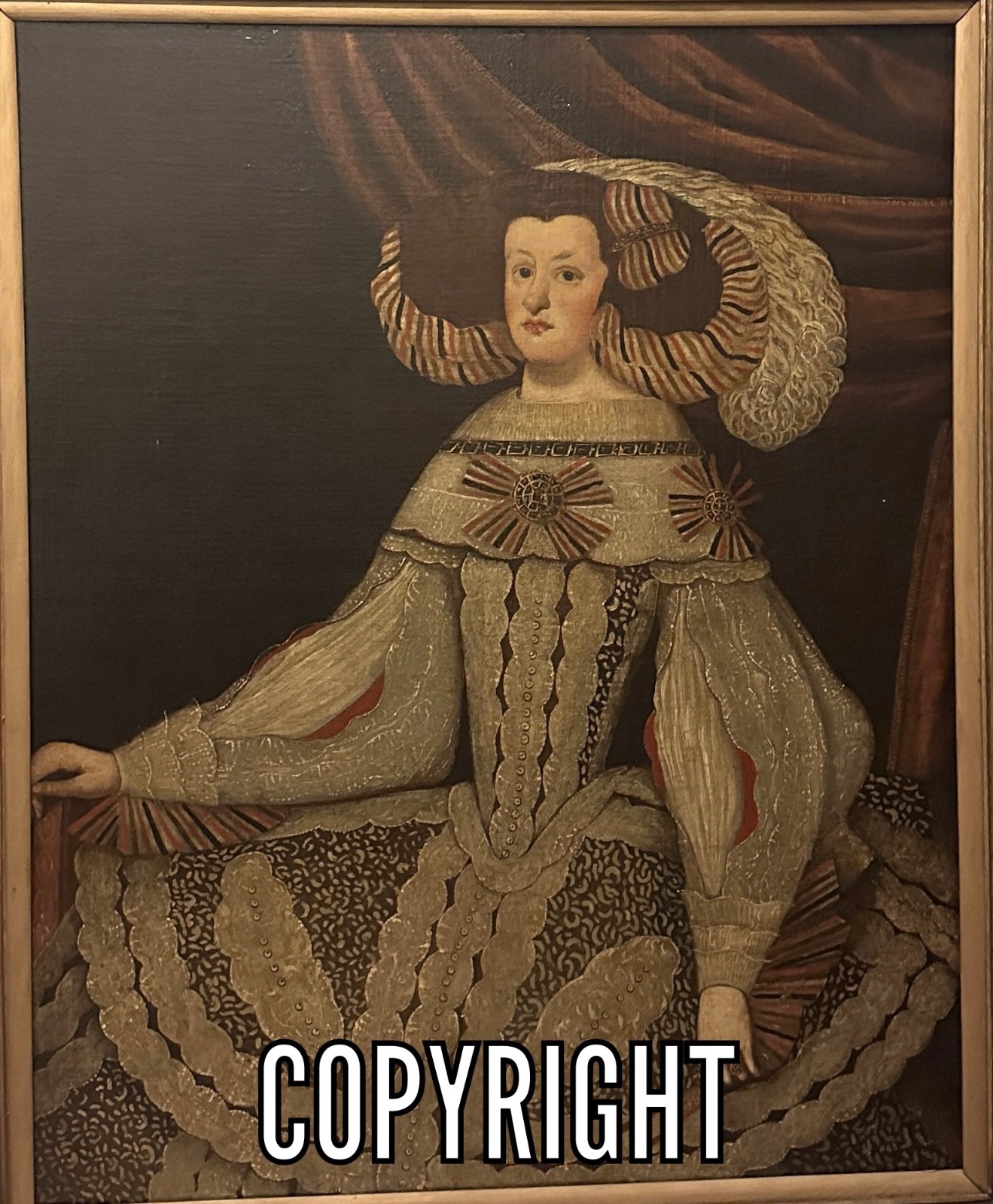School of Diego Rodríguez Portrait of Mariana of Austria Queen of Spain 17th Cen