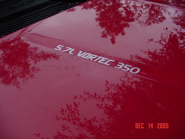 VORTEC HOOD DECALS choice of 4.3L V6, 5.7L 350 or 7.4L 454 fits 88-99 Chevy C/K