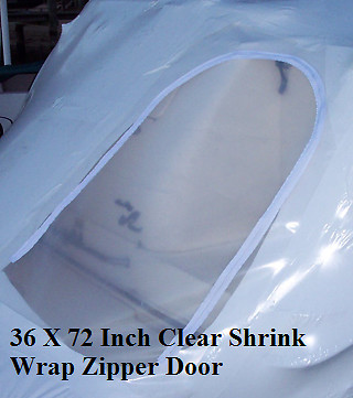 36" X 72" Clear Shrink Wrap Zipper Door 36X72 Clear Shrink Wrap Door NEW