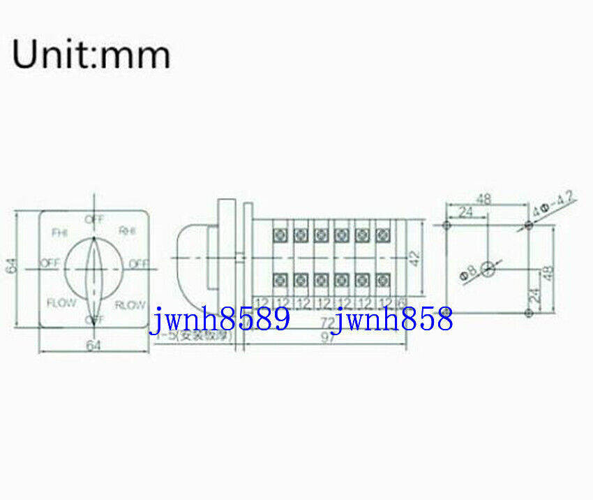 Bridgeport Milling Machine Import Reverse Speed 25A Switch + Case CNC Mill Tool