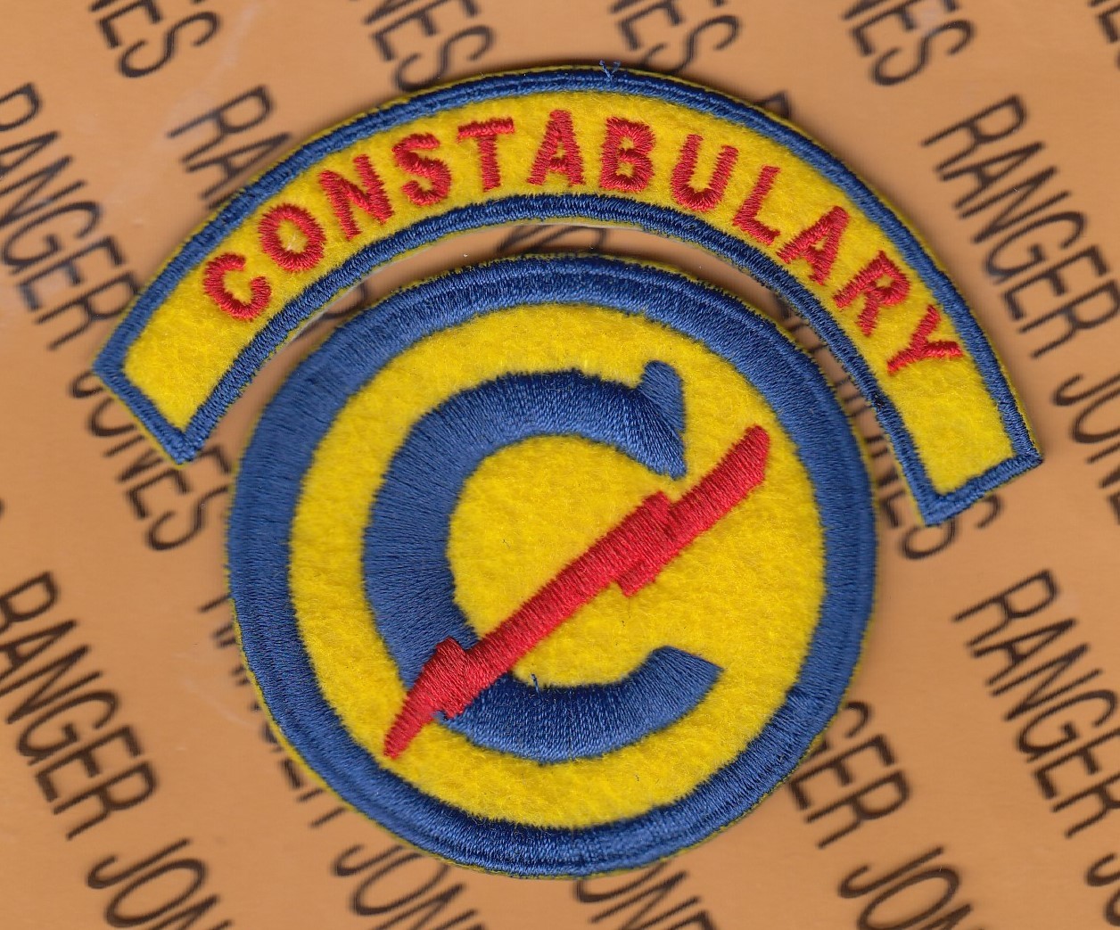 US Army European Constabulary Forces ~3.25" patch tab set C