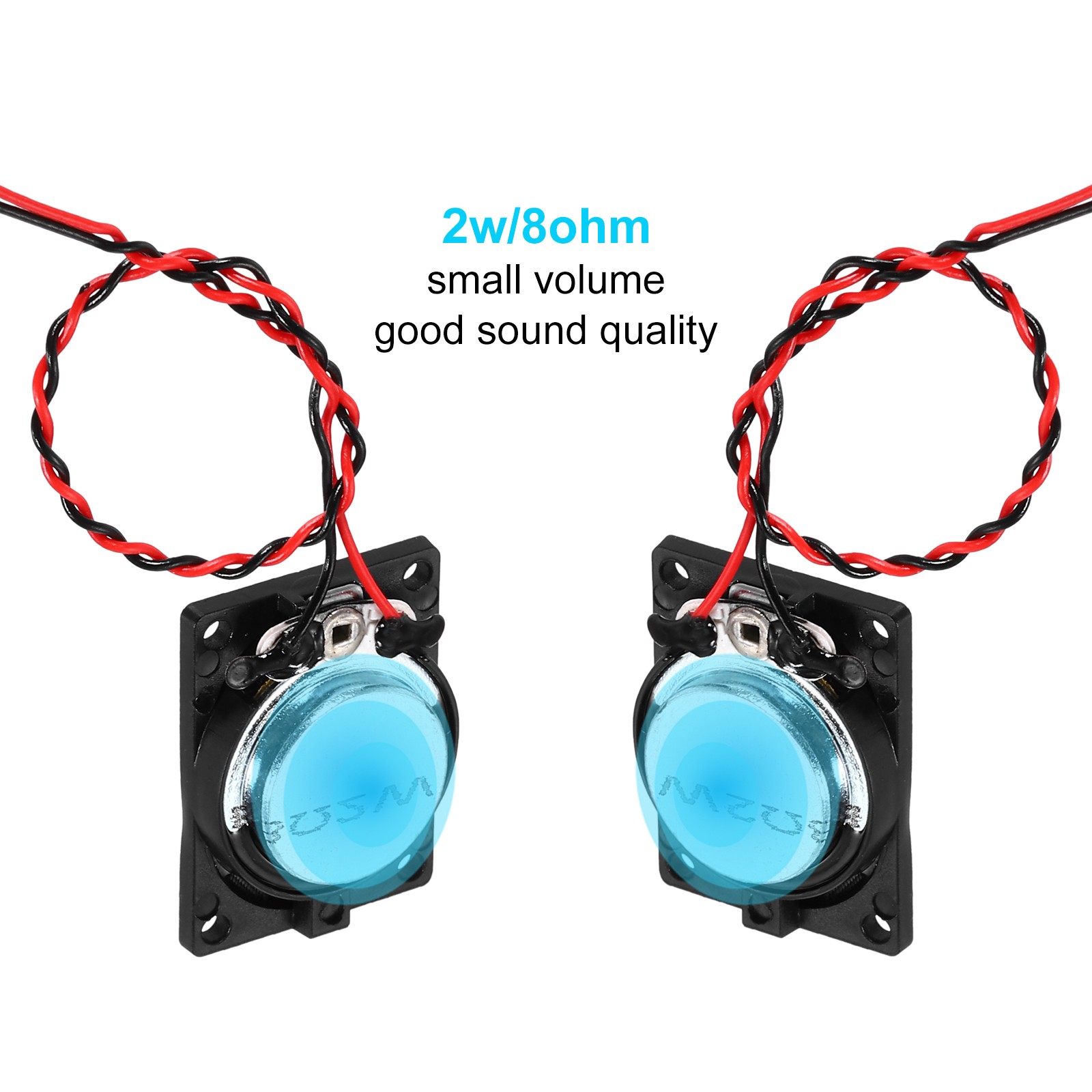 10 Pcs 2W 8 Ohm Small Speakers Metal Shell Round Internal Micro Magnet Speaker