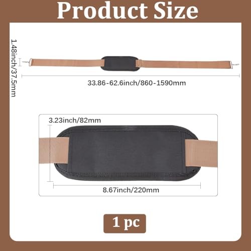 Shoulder Strap with Thick Padded 156cm Universal Replacement Laptop Camel