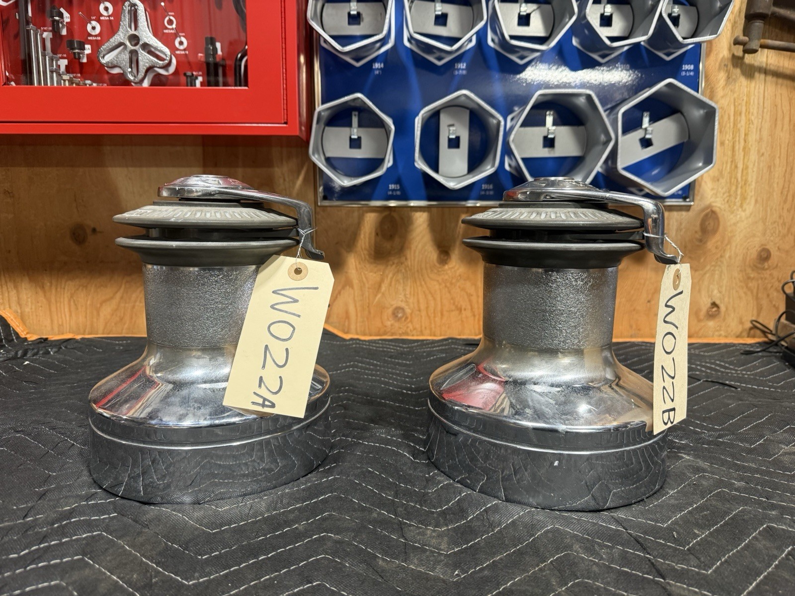 Pair Lewmar 50 Ocean Series Chrome Bronze Self-Tailing Two-Speed Winches -W022AB