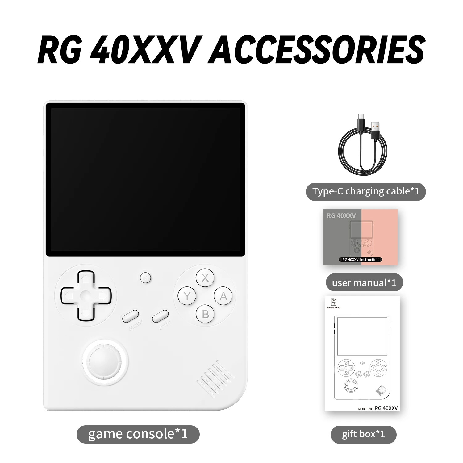 Handheld Game Console 4'' IPS Screen Video Output Joystick RGB Lighting Effect