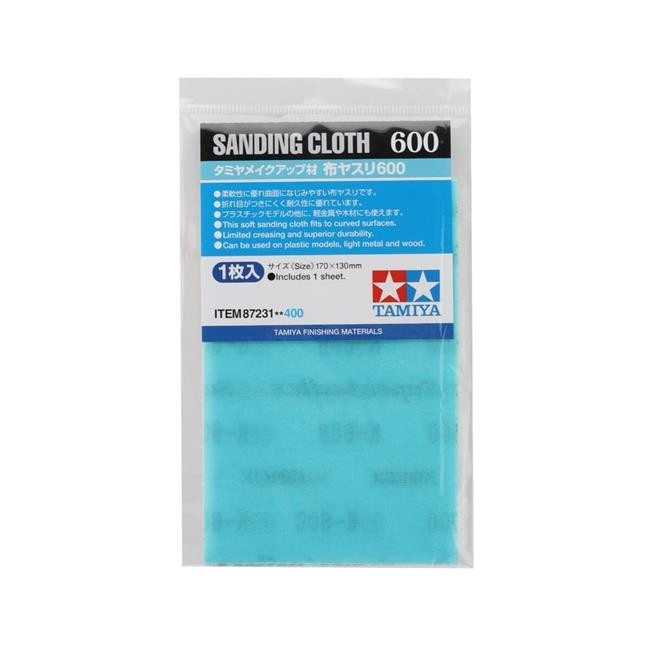 Tamiya Paint TAM87231 170x130 mm Sanding Cloth - 600 Grit